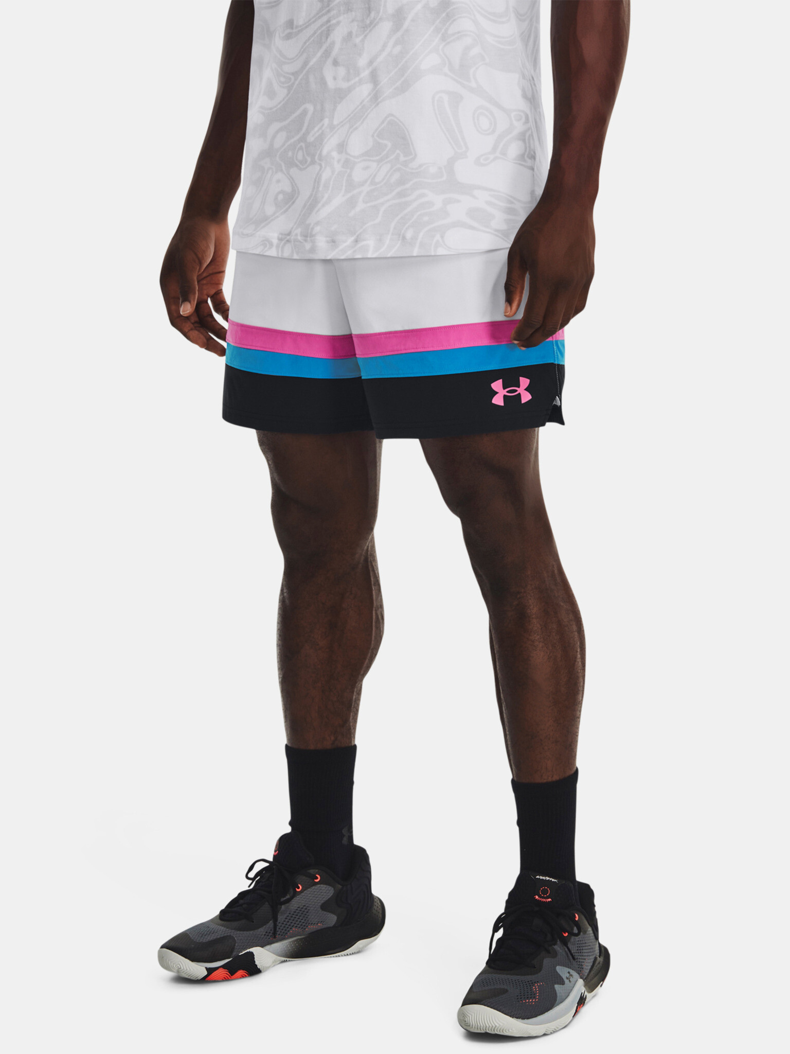 Under Armour UA Baseline Woven Short II-WHT Short pants White - Pepit.gr