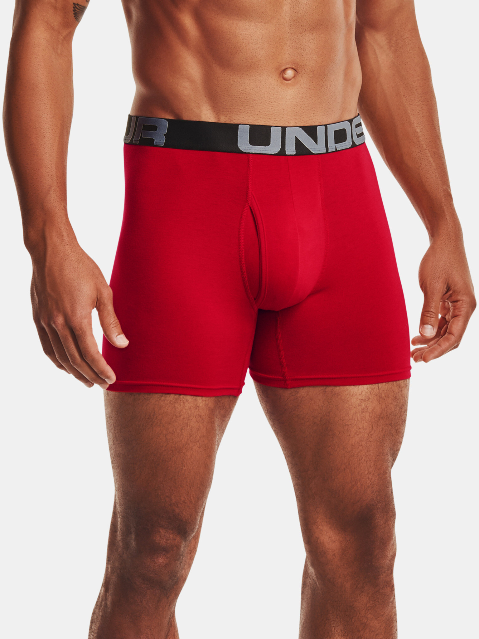 Under Armour UA Charged Cotton 6in Boxers 3 Piece Black - Pepit.gr