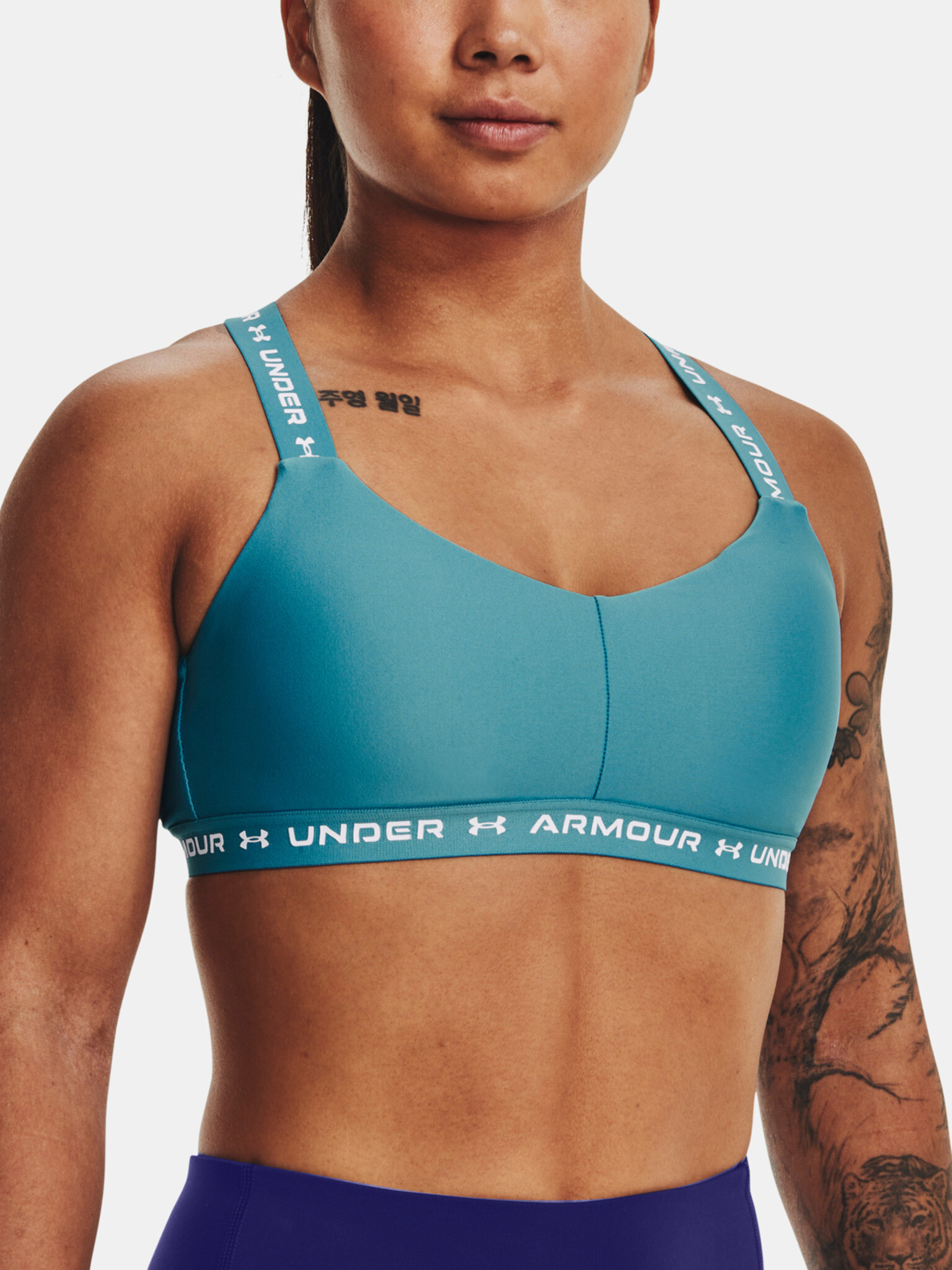 Under Armour UA Crossback Low Sport Bra Blue - Pepit.gr