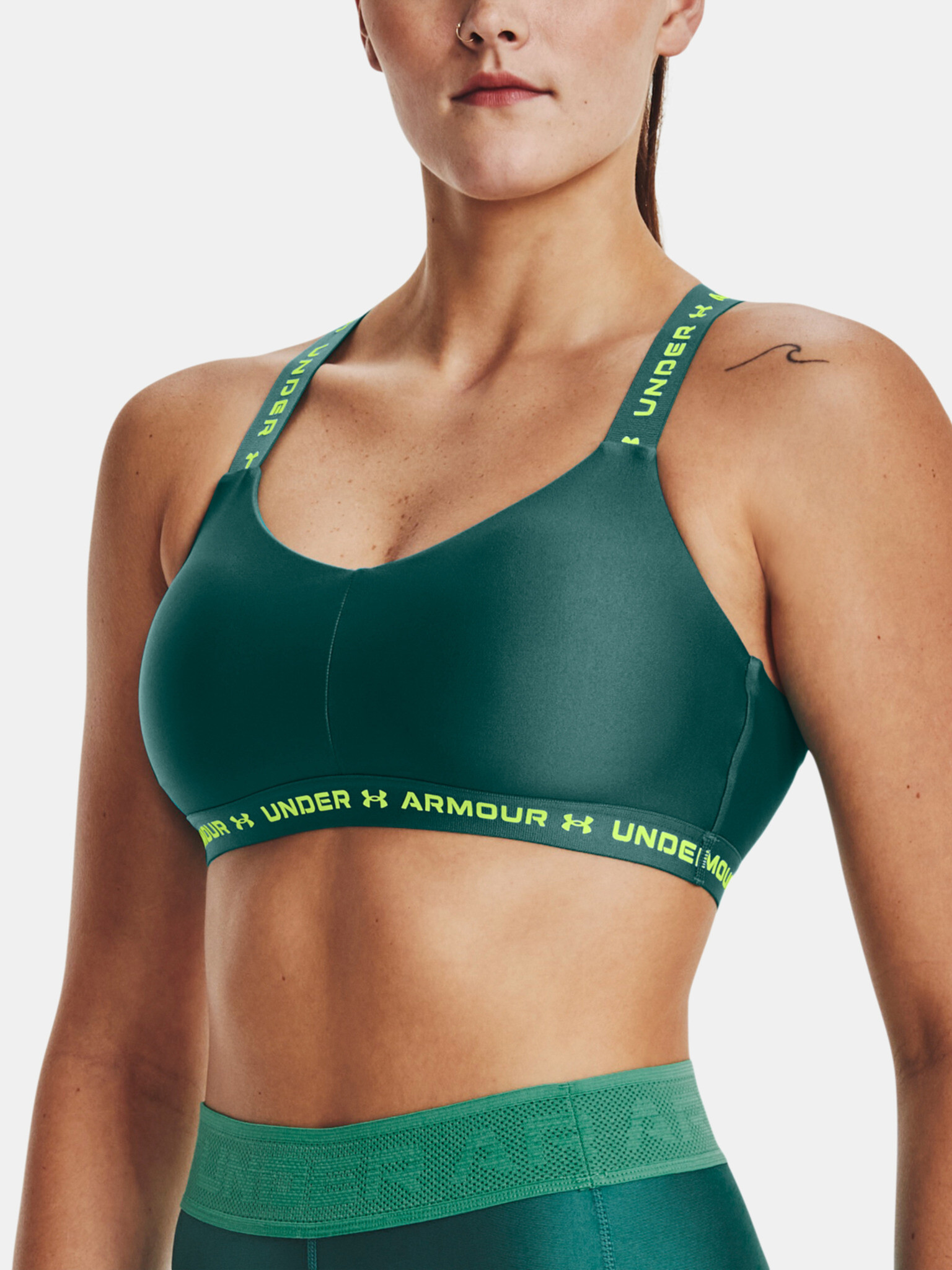 Under Armour UA Crossback Low Sport Bra Green - Pepit.gr