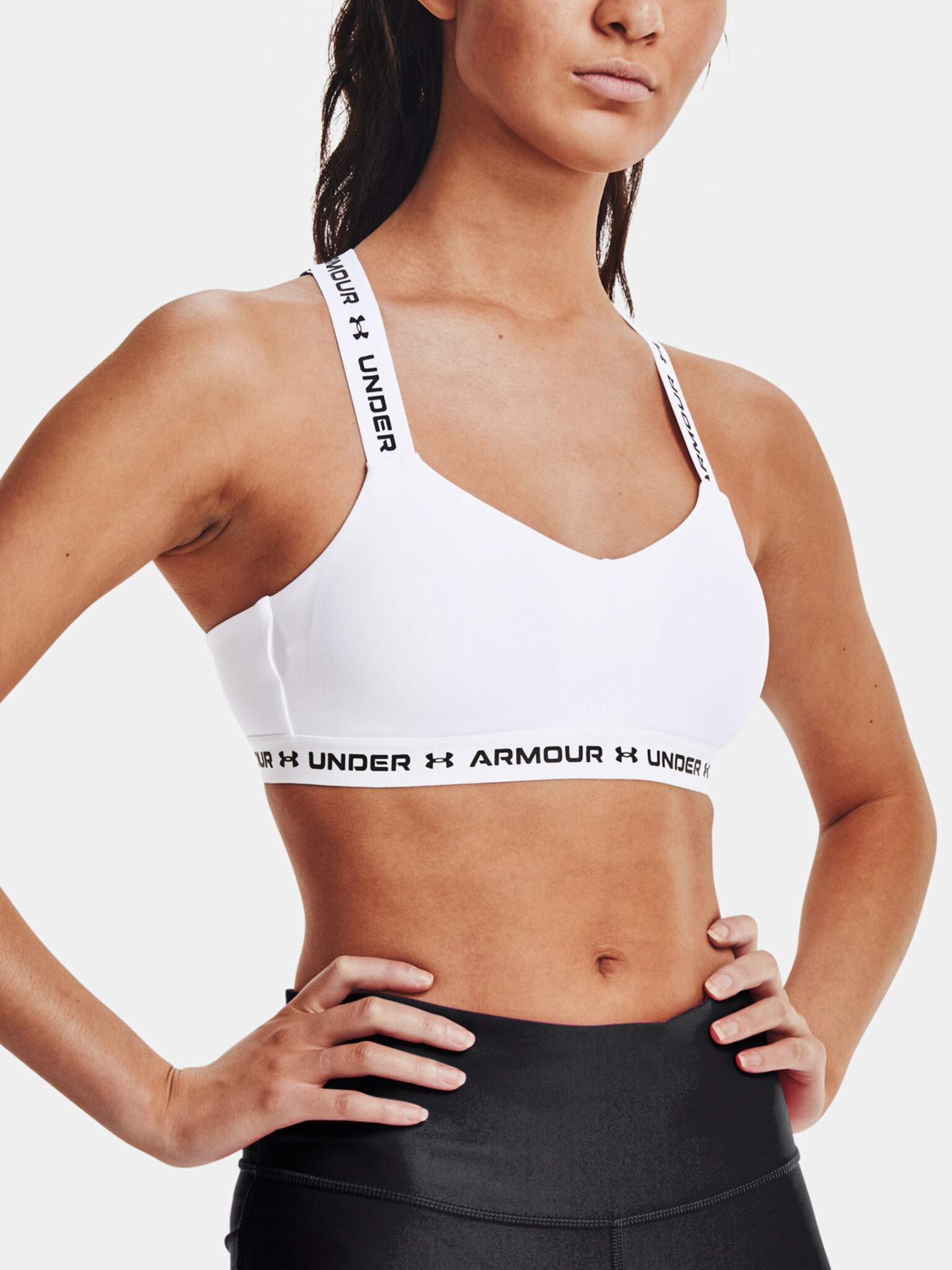 Under Armour UA Crossback Low Sport Bra White - Pepit.gr