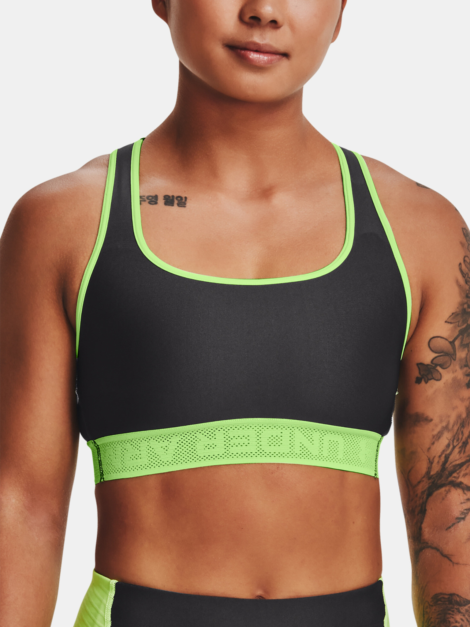 Under Armour UA Crossback Mid Solid Sport Bra Grey - Pepit.gr