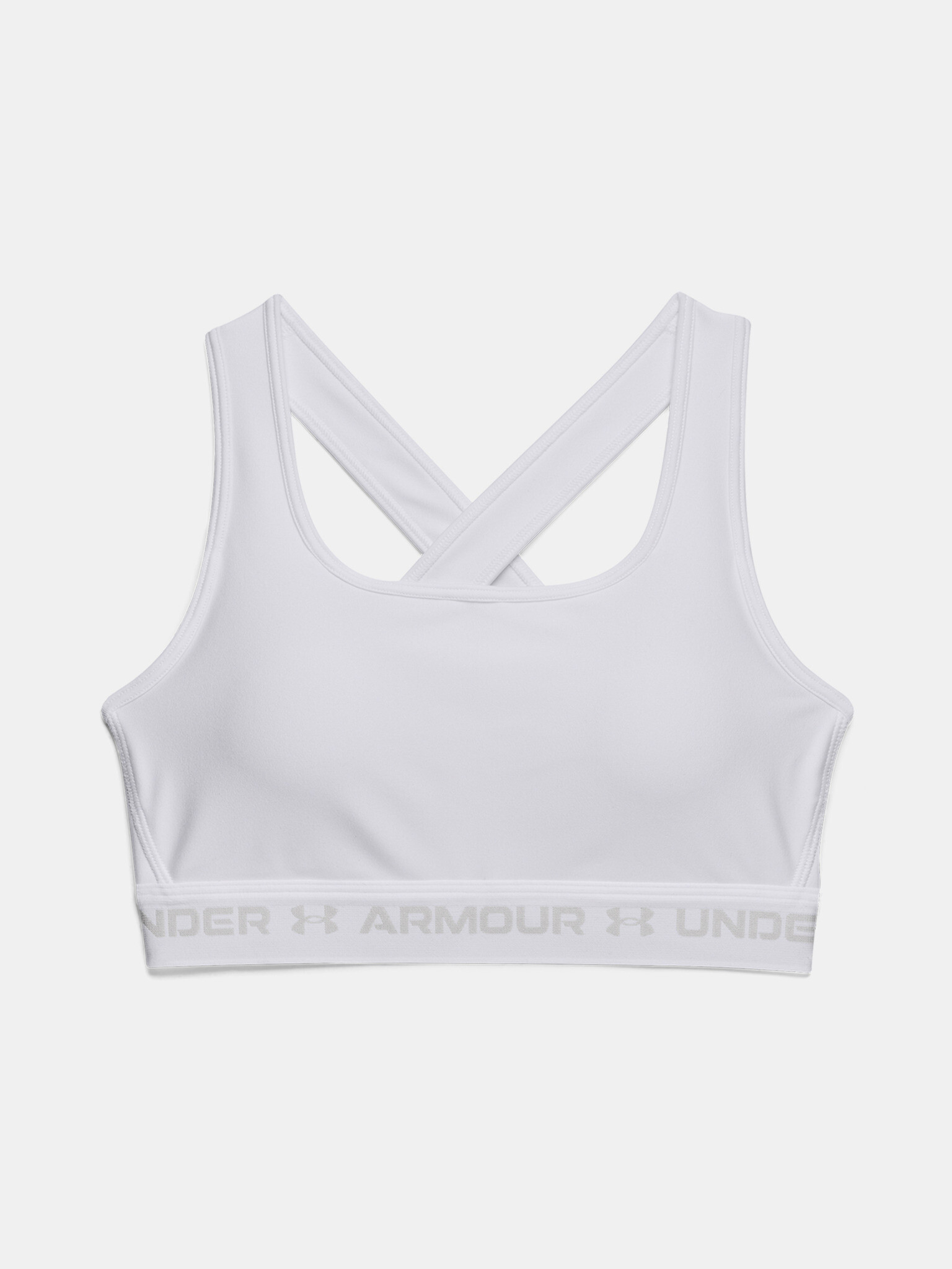 Under Armour UA Crossback Mid Sport Bra White - Pepit.gr