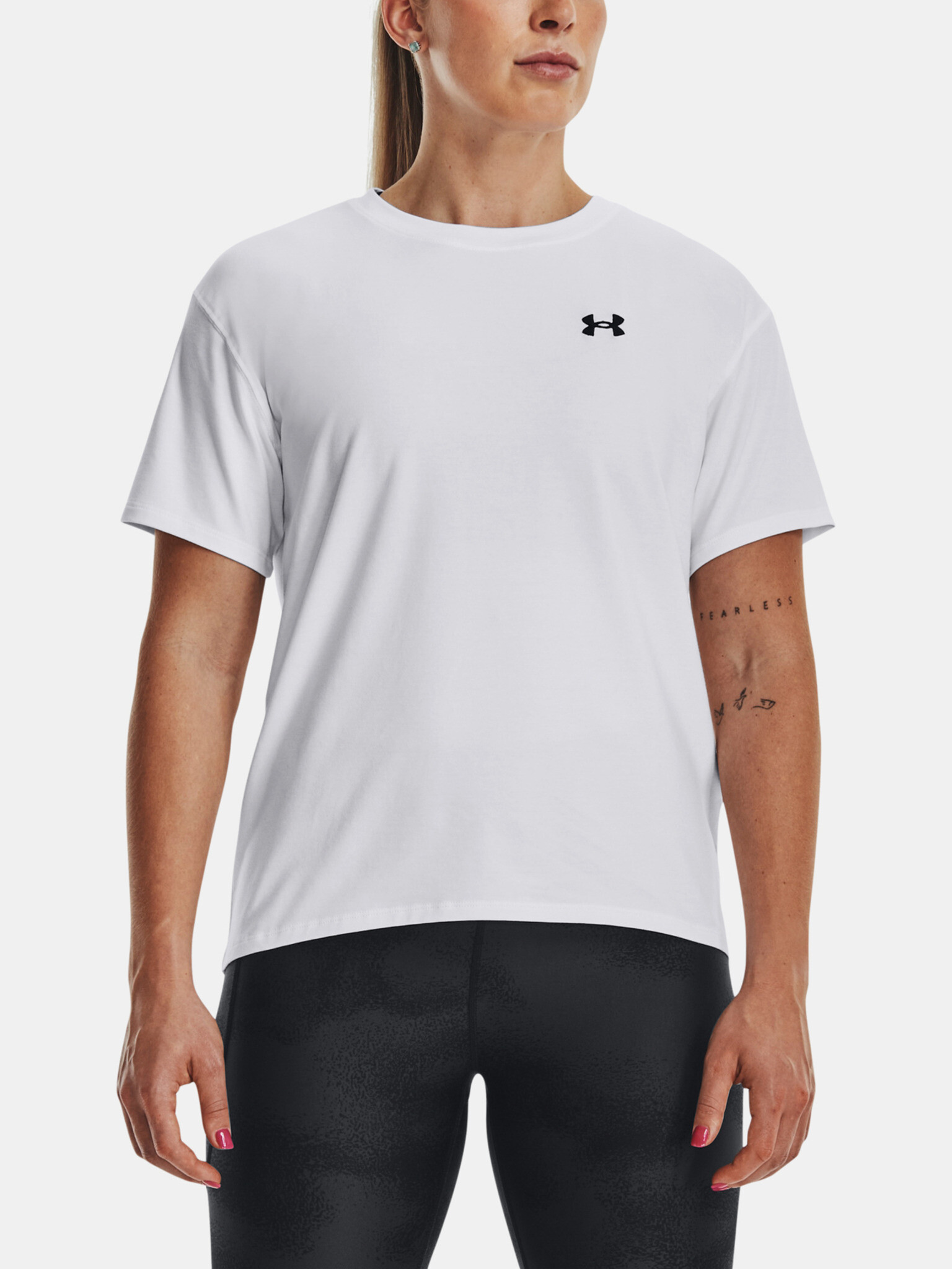 Under Armour UA Esential Cttn Stretch T-shirt White - Pepit.gr