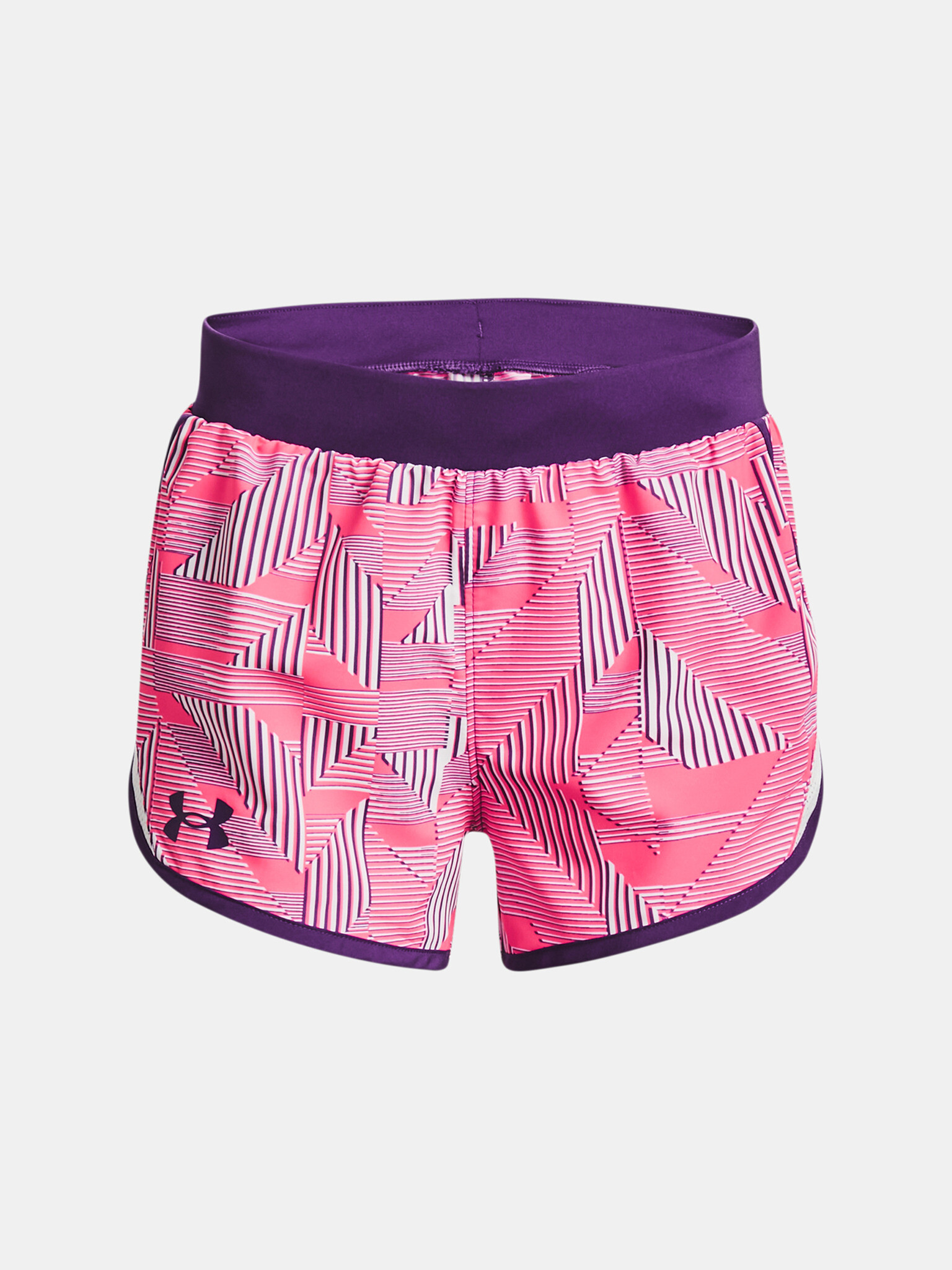 Under Armour UA Fly By Printed Kids Shorts Pink - Pepit.gr