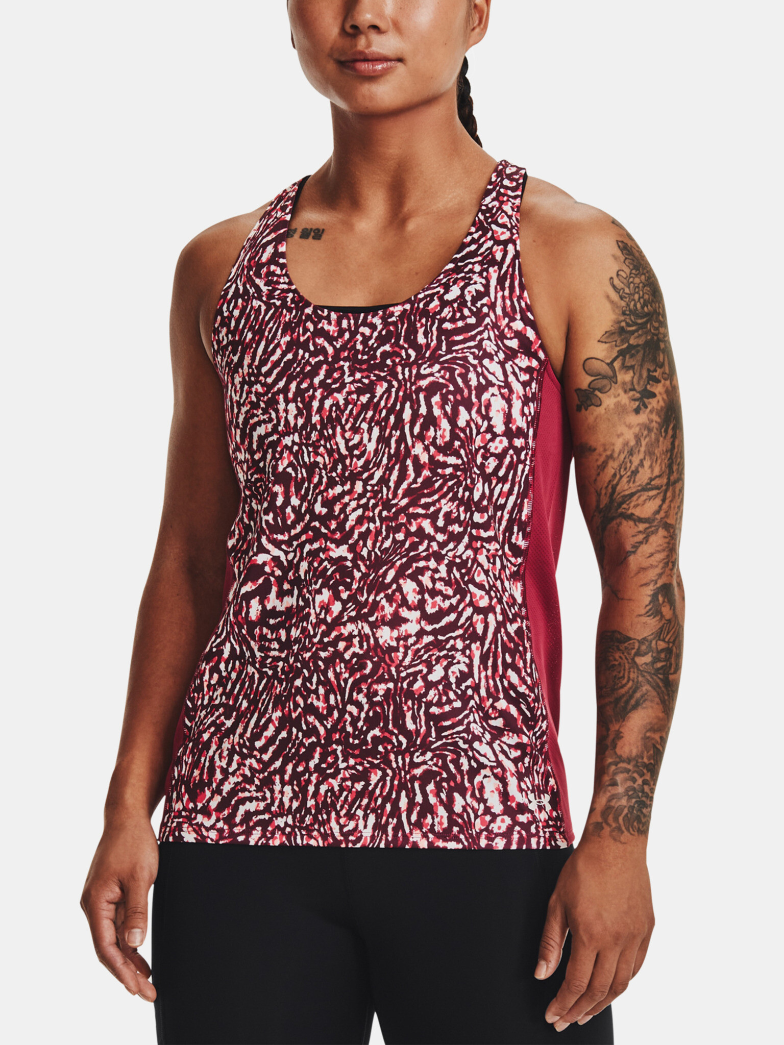 Under Armour UA Fly By Printed Top Pink - Pepit.gr