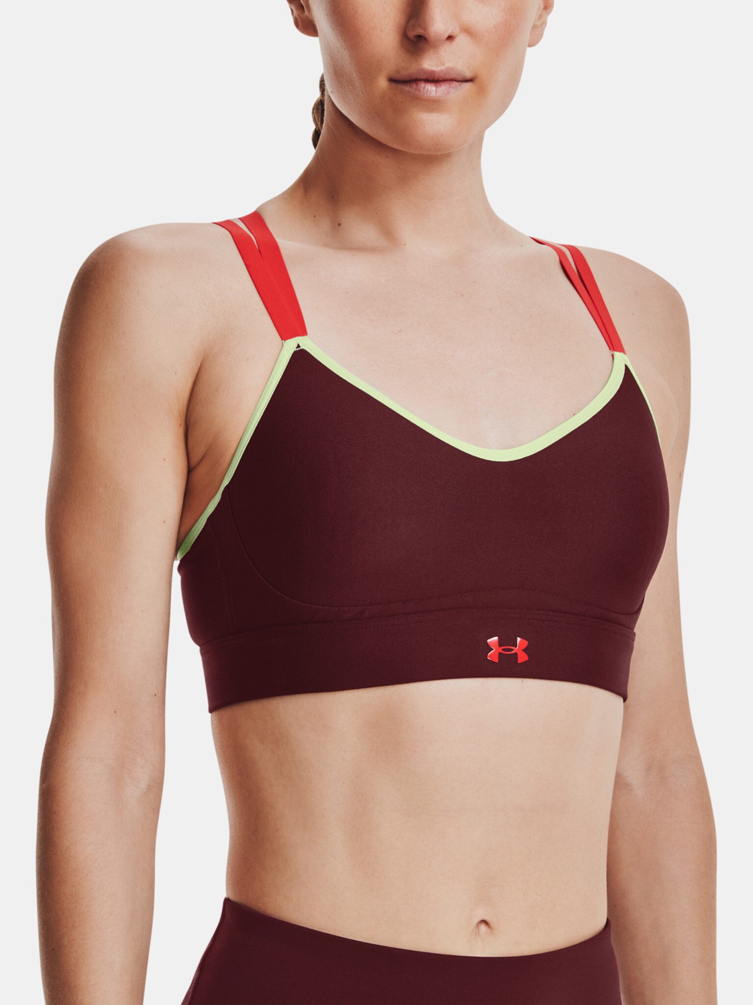 Under Armour UA Infinity Low Strappy Sport Bra Red - Pepit.gr