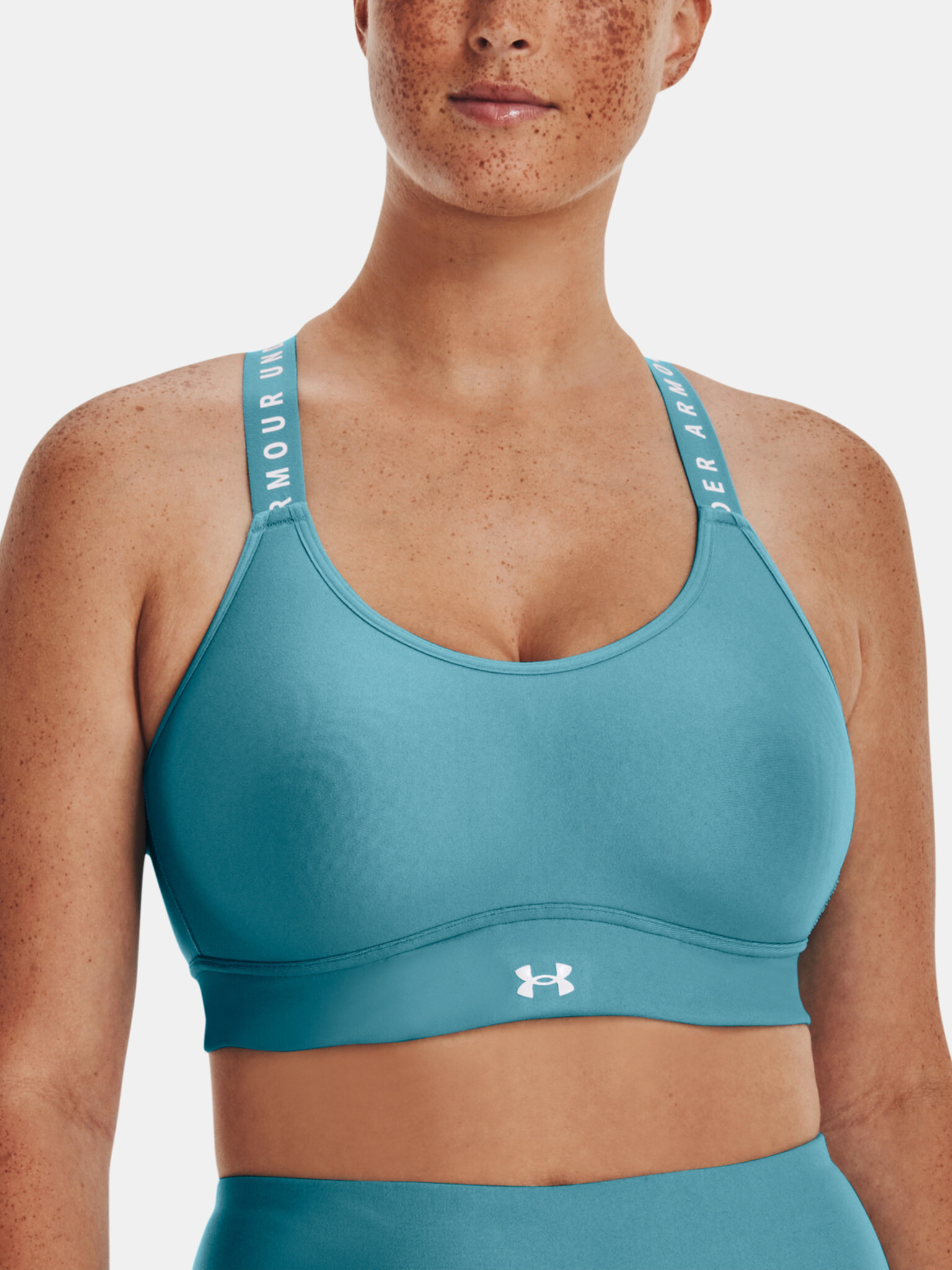 Under Armour UA Infinity Mid Covered Sport Bra Blue - Pepit.gr