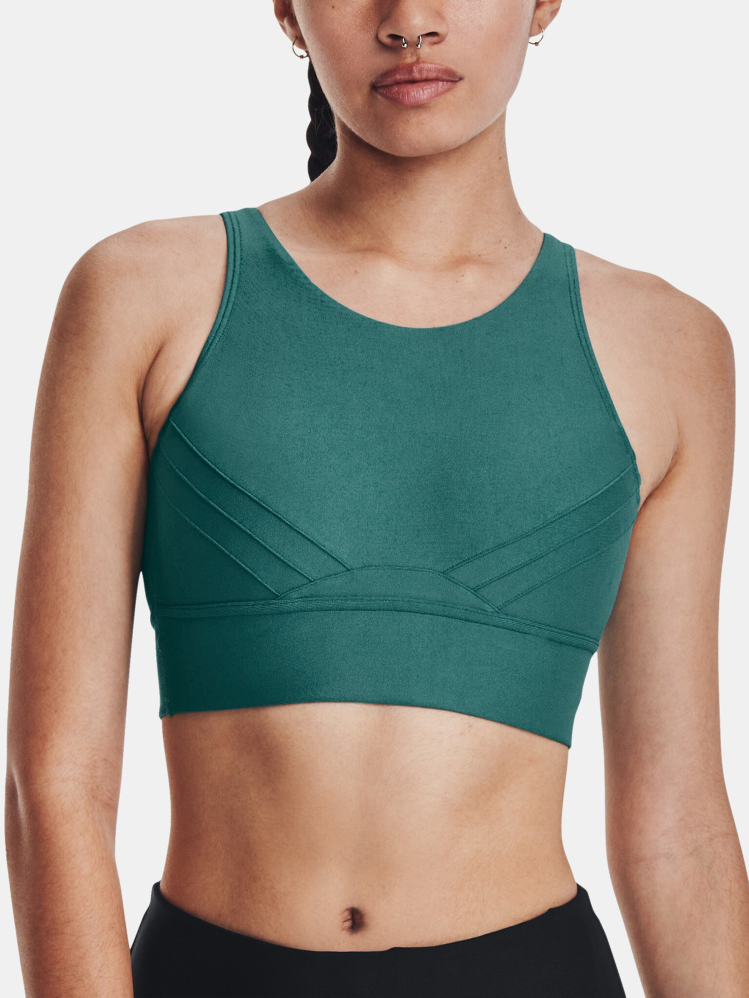 Under Armour UA Infinity Pintuck Mid Sport Bra Green - Pepit.gr