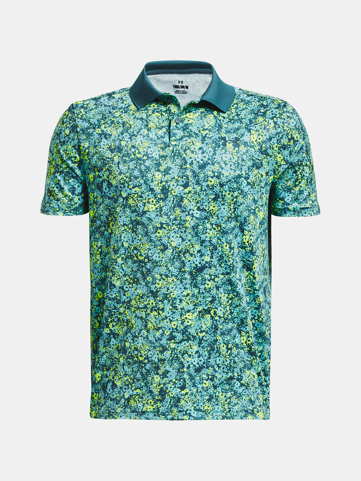 Under Armour UA Perf Floral Speckle Kids Polo Shirt Green - Pepit.gr