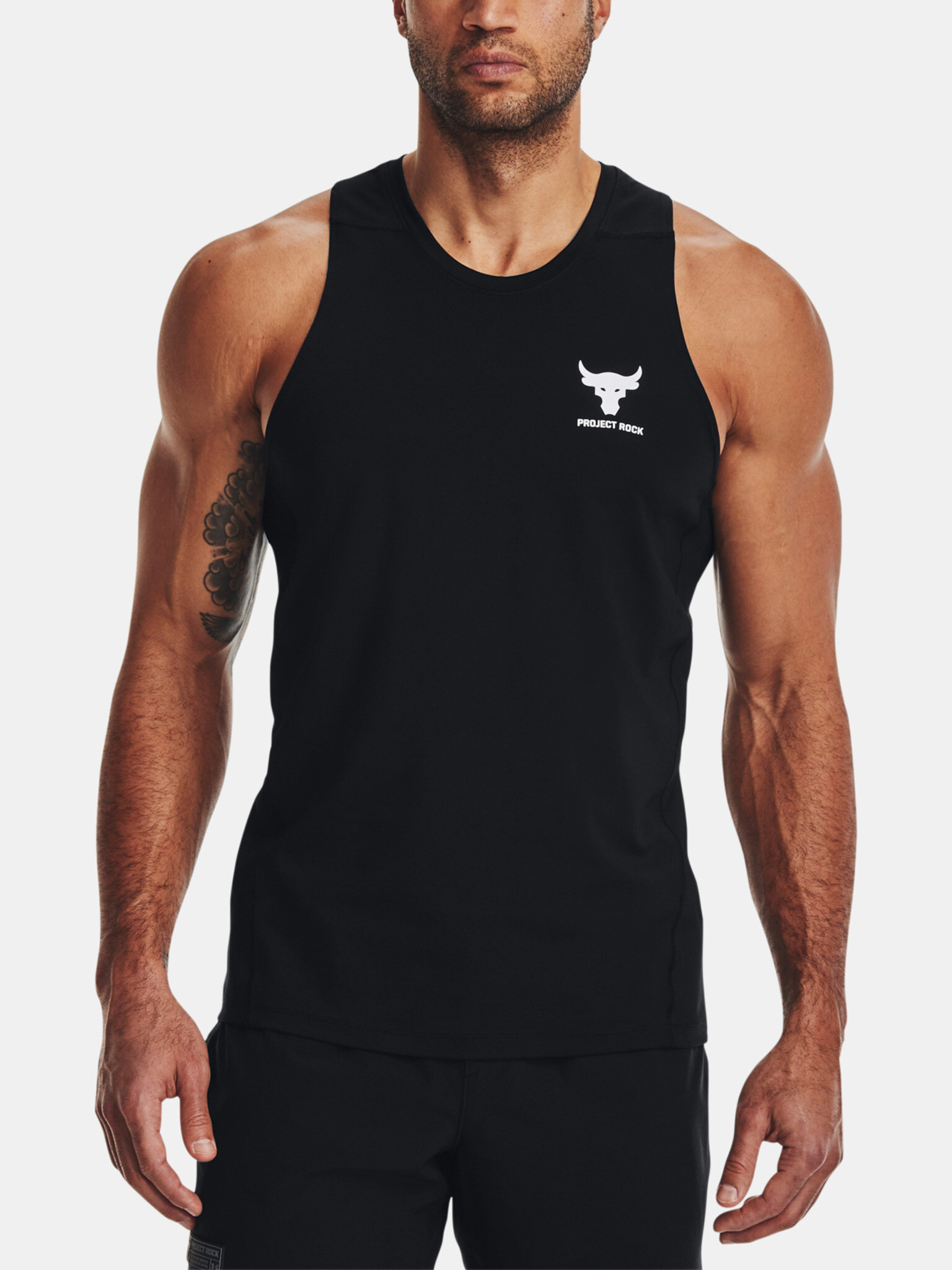 Under Armour UA Project Rock ArmourPrnt Ftd Tk Top Black - Pepit.gr