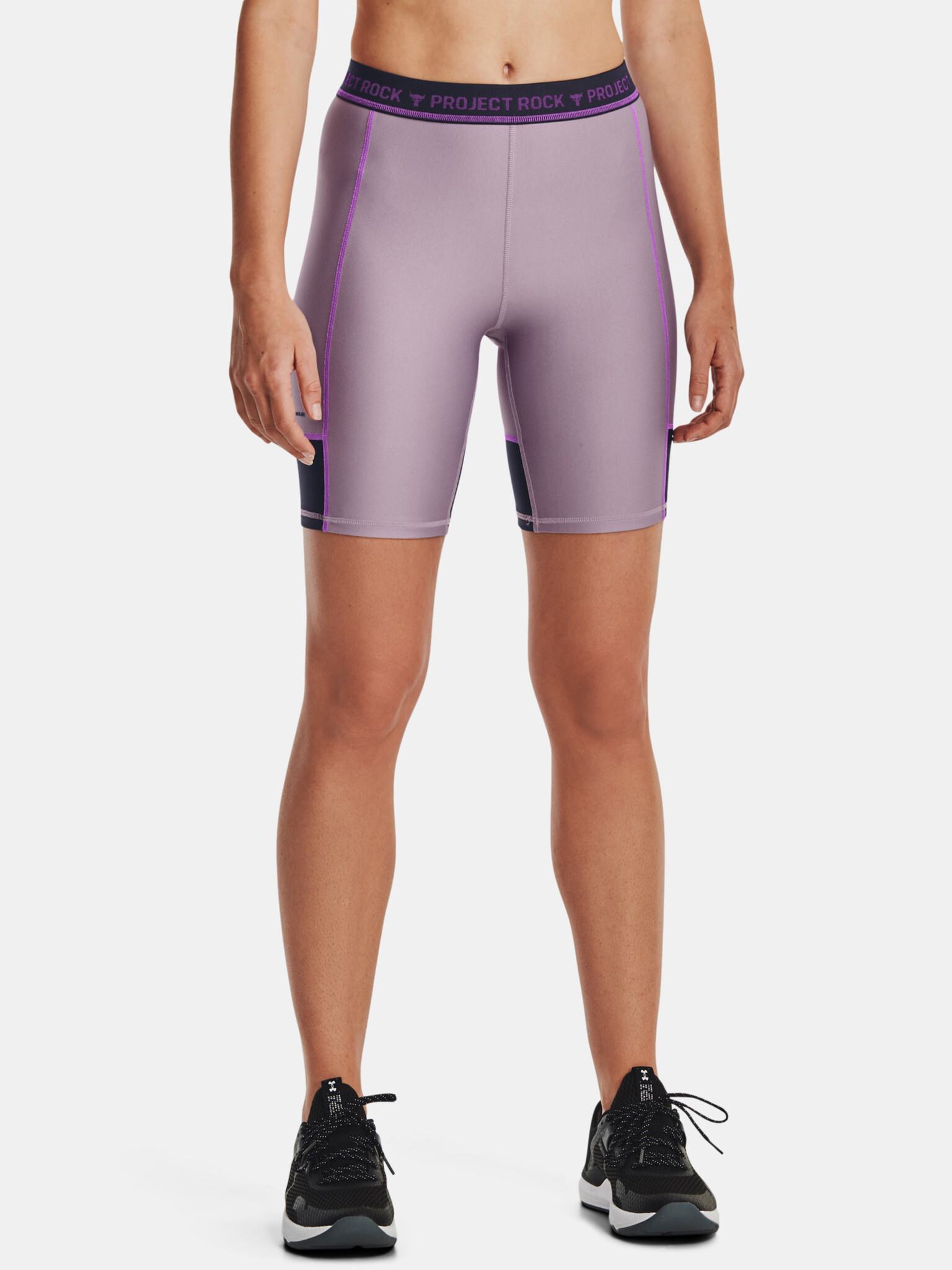 Under Armour UA Project Rock Bike Shorts Violet - Pepit.gr