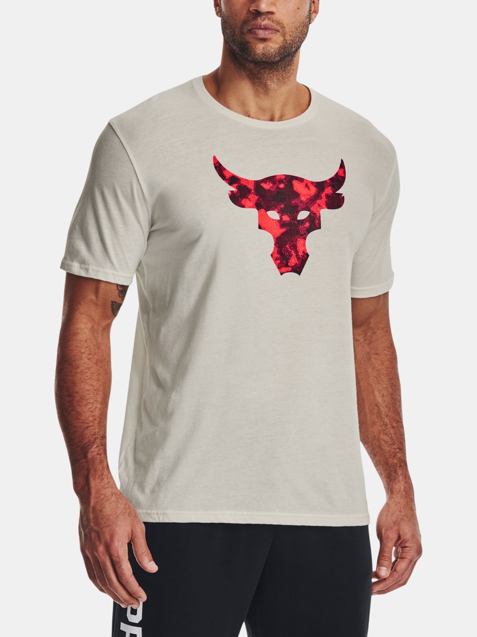 Under Armour UA Project Rock Brahma Bull SS T-shirt White - Pepit.gr