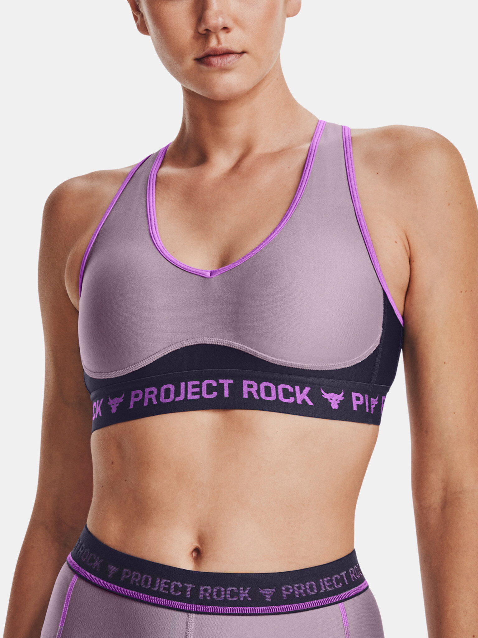 Under Armour UA Project Rock Crsbck Dsrpt Sport Bra Violet - Pepit.gr