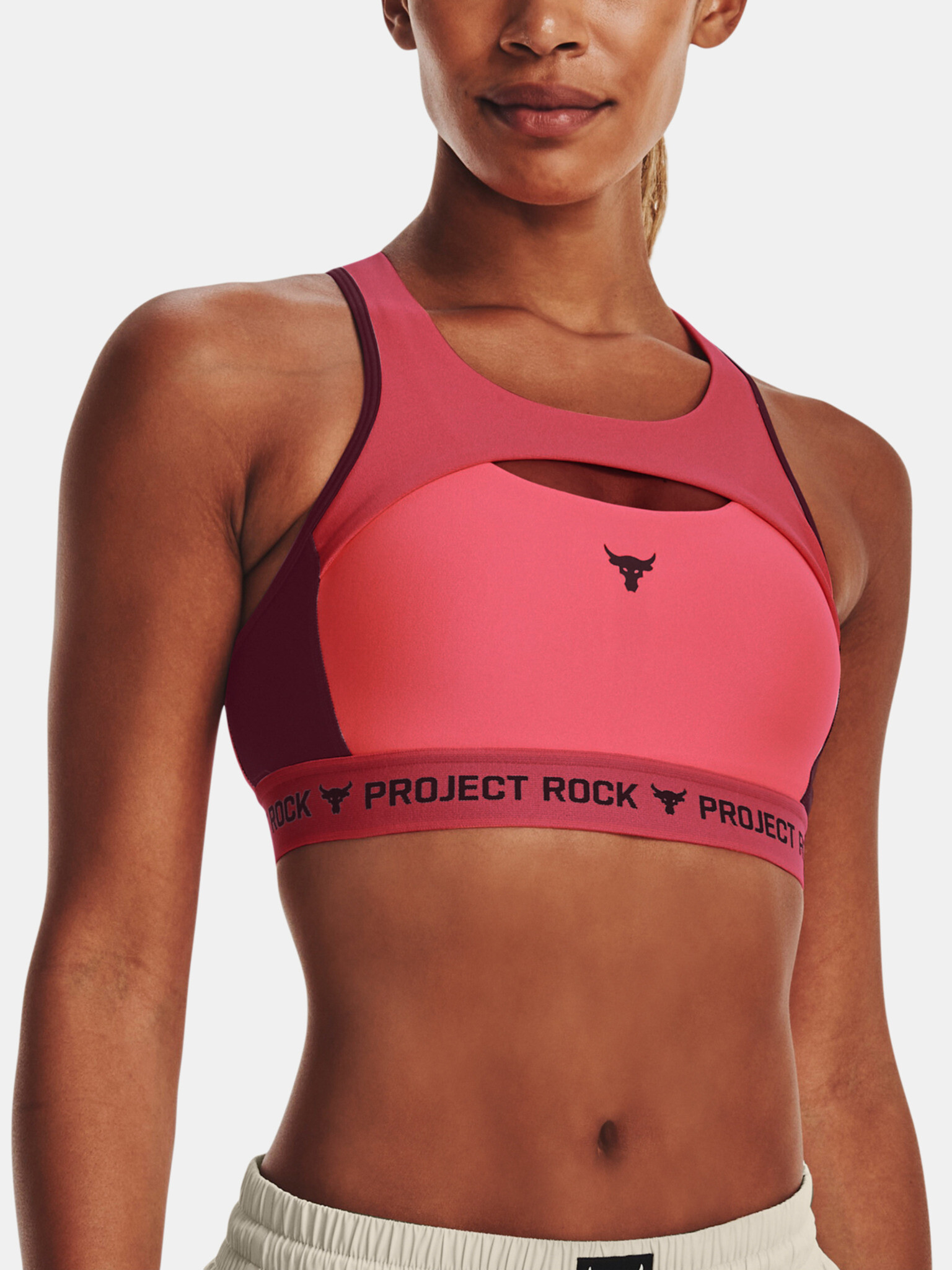 Under Armour UA Project Rock Crsbck Nov Sport Bra Red - Pepit.gr