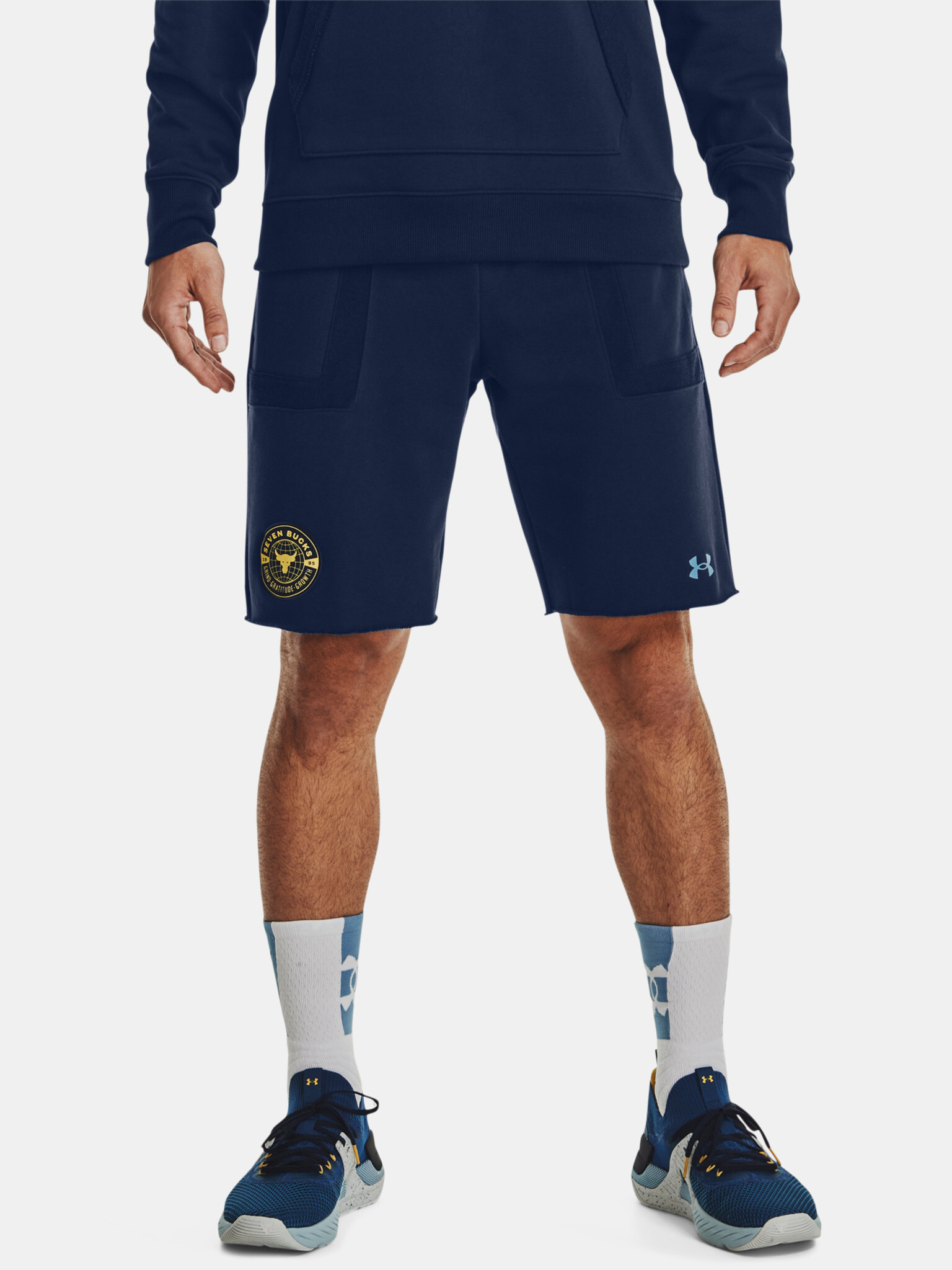 Under Armour UA Project Rock Q1 Hvywt Short pants Blue - Pepit.gr