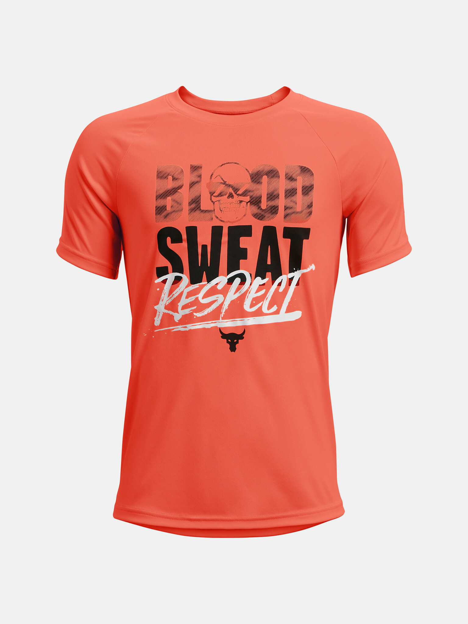 Under Armour UA Project Rock Tech Respect SS Kids T-shirt Orange - Pepit.gr