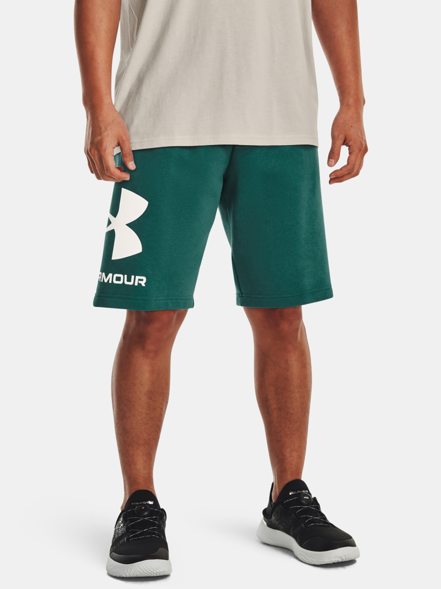 Under Armour UA Rival Flc Big Logo Short pants Green - Pepit.gr