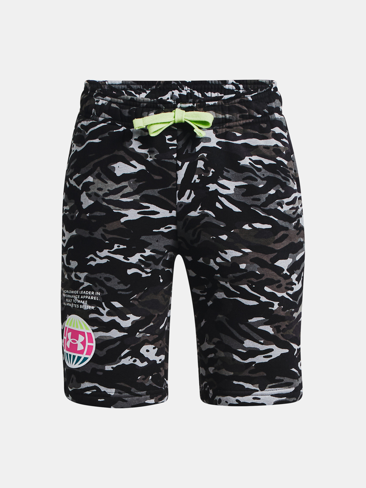 Under Armour UA Rival Fleece Anaml Kids Shorts Black - Pepit.gr