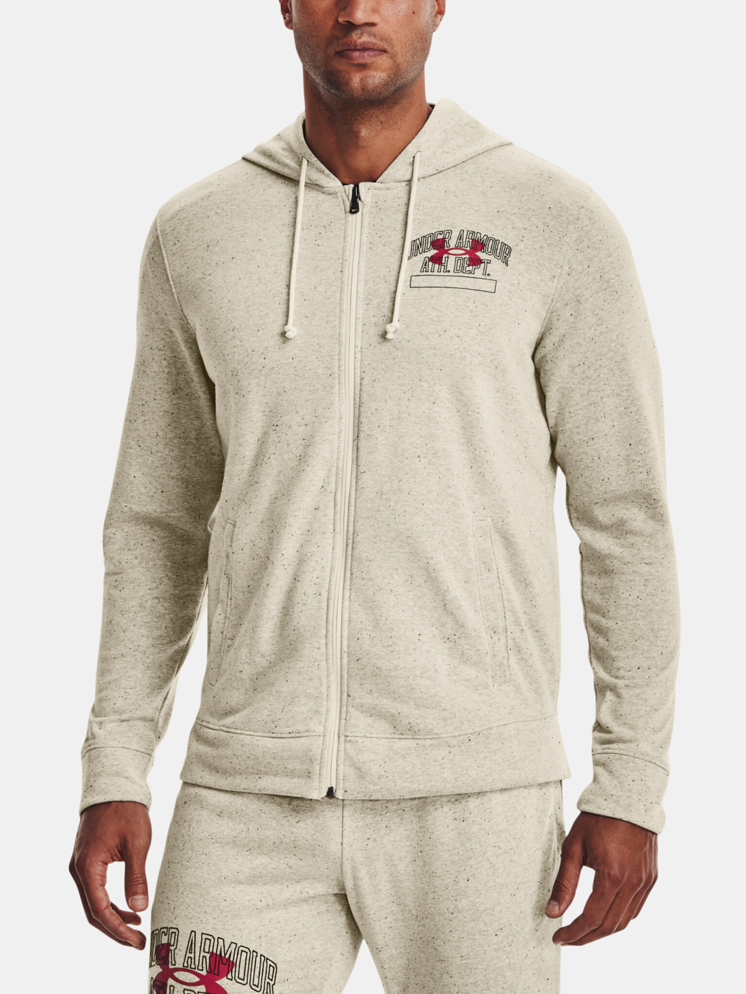 Under Armour UA Rival Try Athlc Dep FZ HD Sweatshirt Beige - Pepit.gr