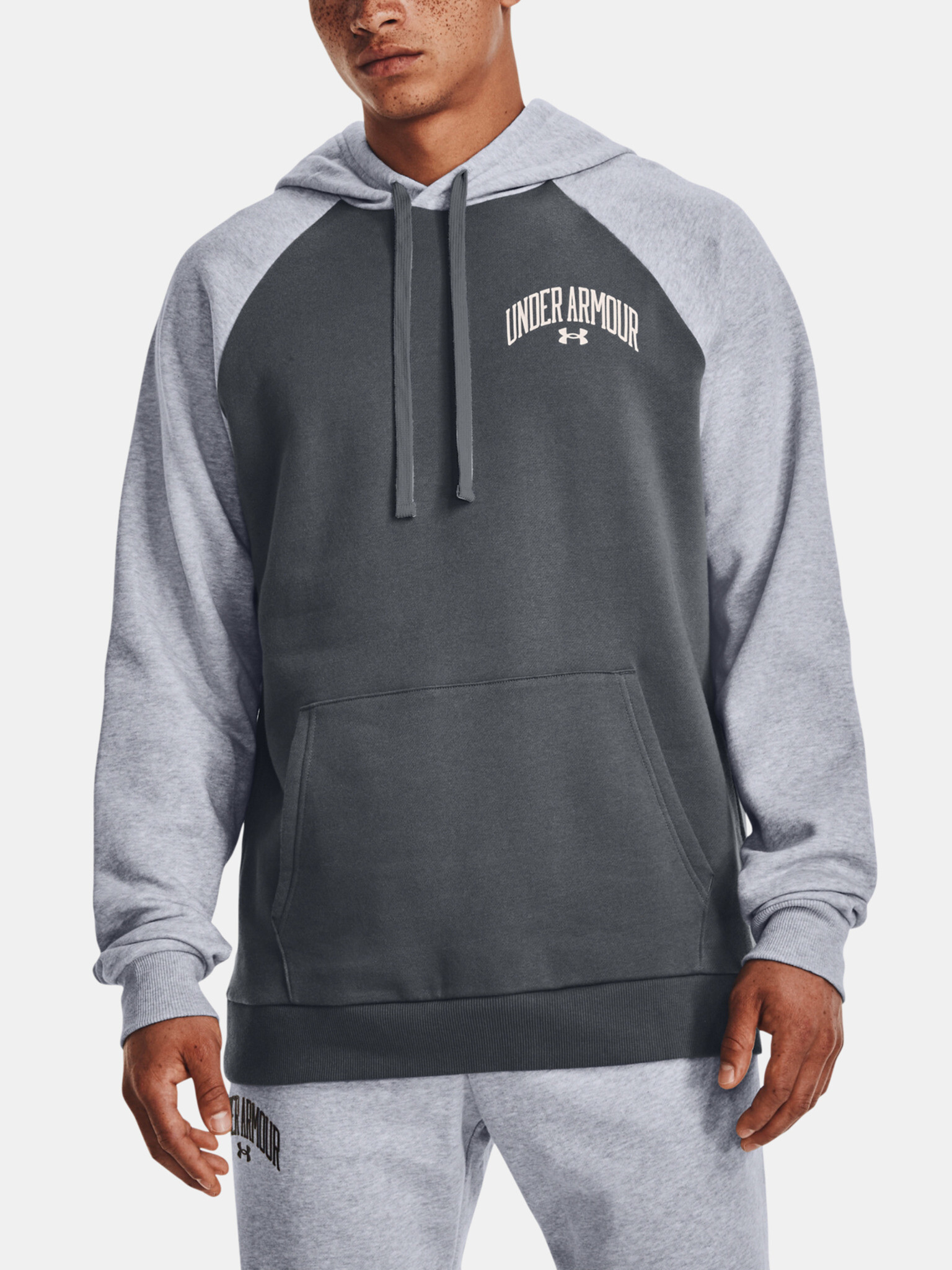 Under Armour UA Rival WM Colorblock HD Sweatshirt Grey - Pepit.gr