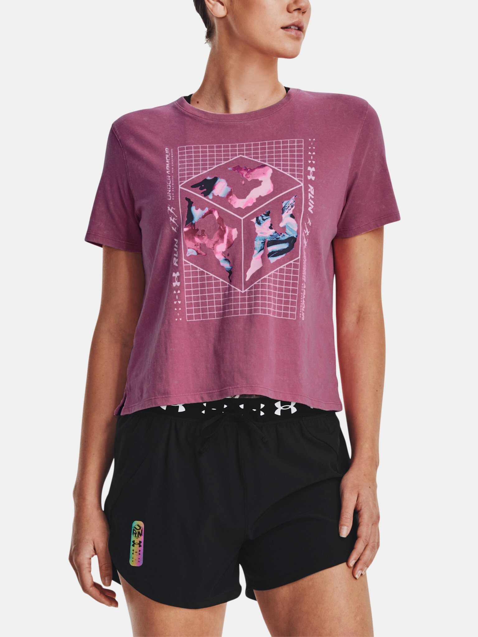 Under Armour UA Run Anywhere SS T-shirt Pink - Pepit.gr