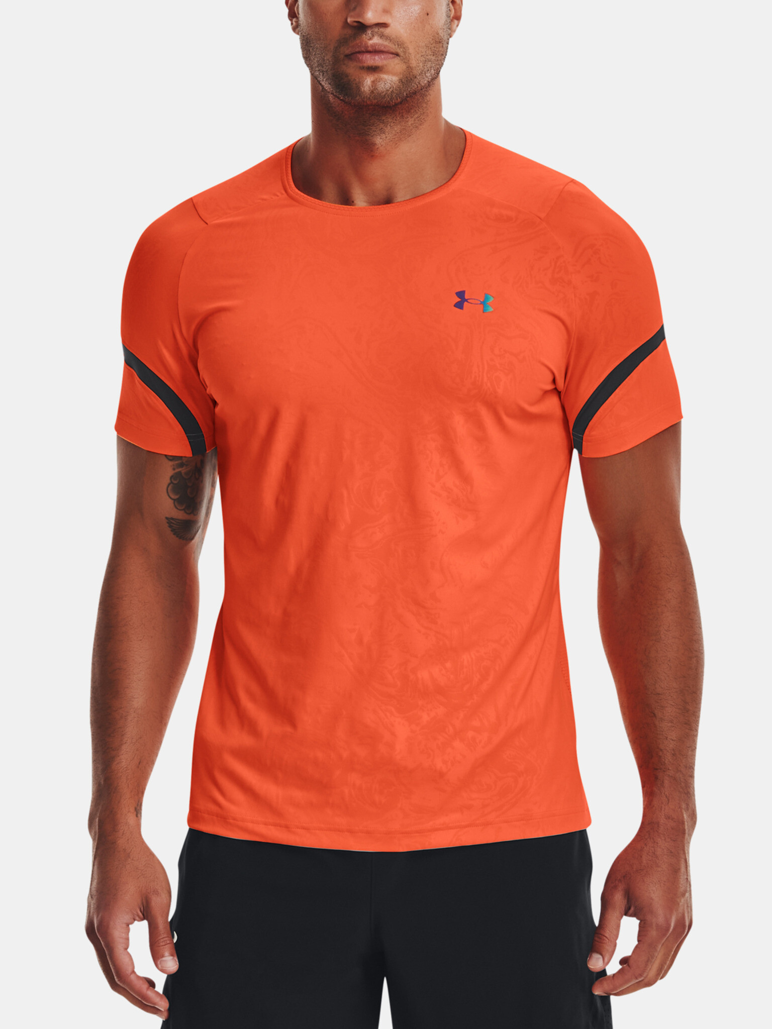 Under Armour UA Rush 2.0 Emboss SS T-shirt Orange - Pepit.gr