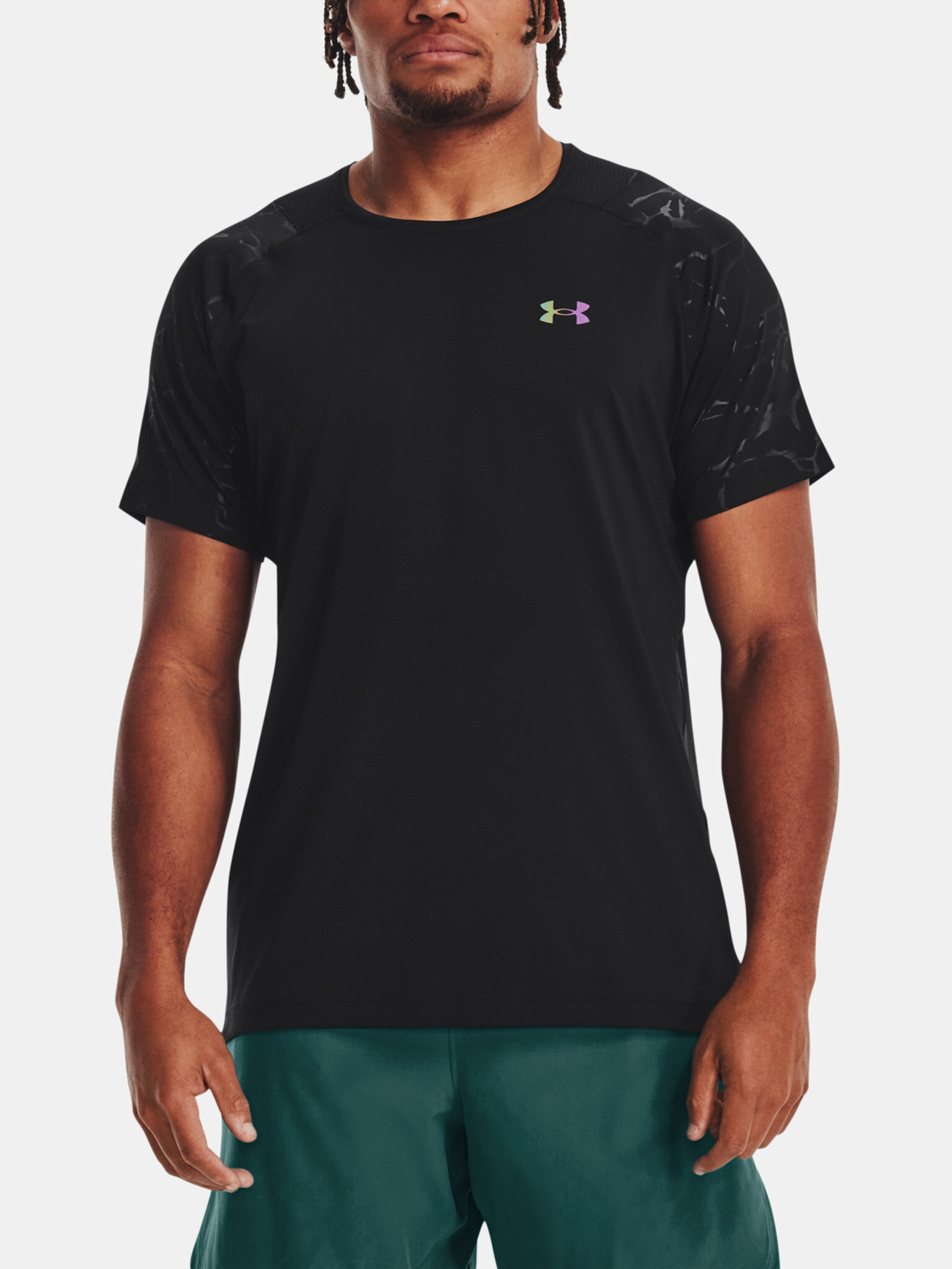 Under Armour UA Rush Emboss SS T-shirt Black - Pepit.gr