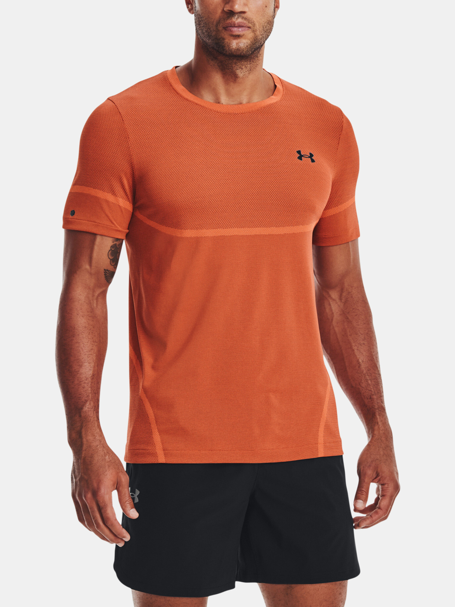 Under Armour UA Rush Seamless Legacy T-shirt Orange - Pepit.gr