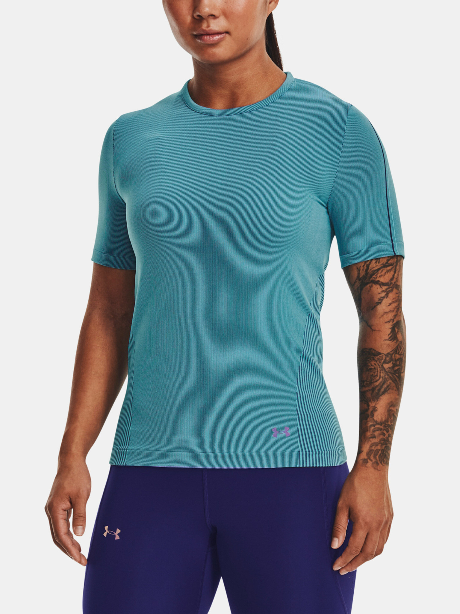 Under Armour UA Rush Seamless T-shirt Blue - Pepit.gr