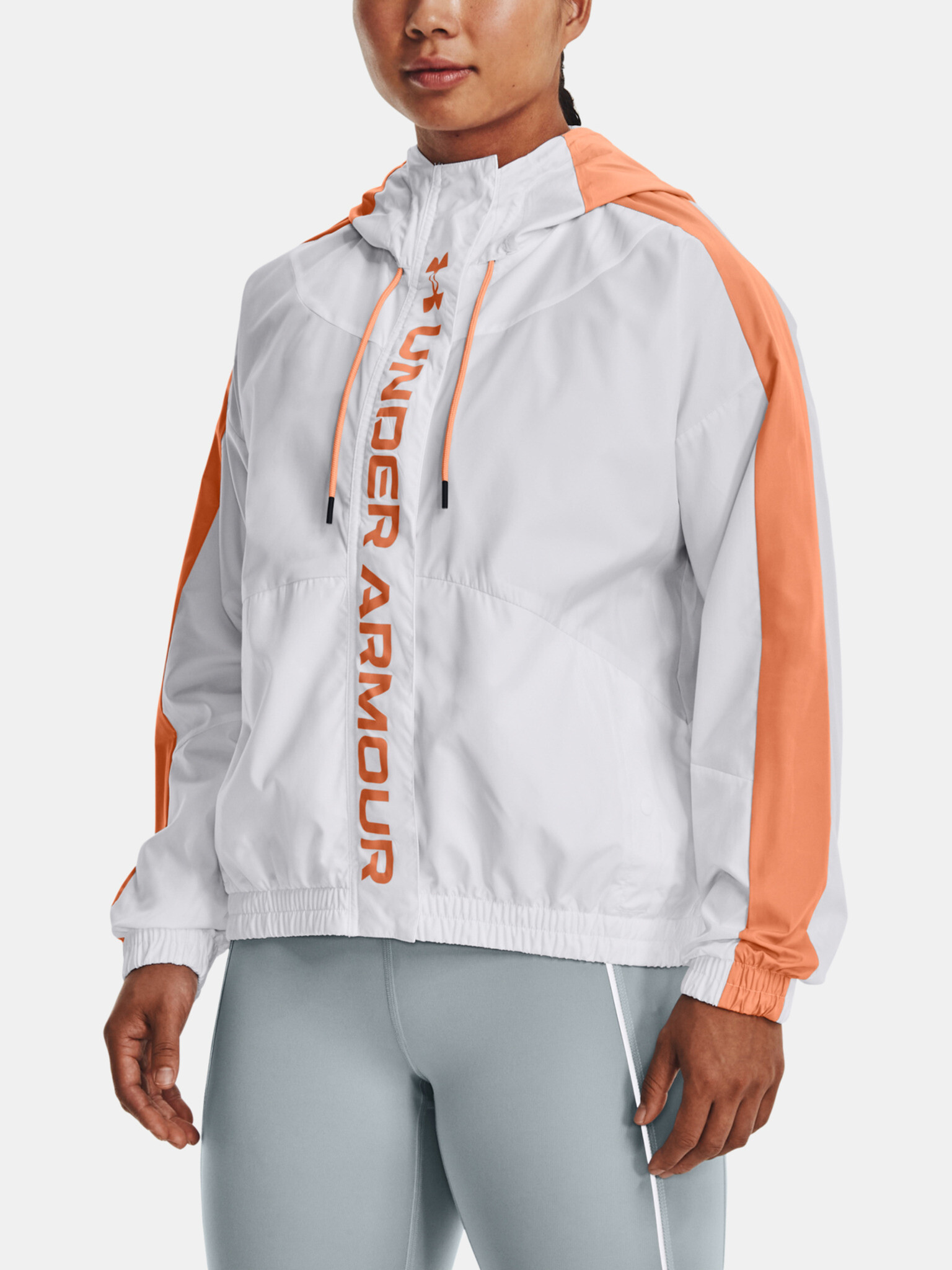 Under Armour UA Rush Woven FZ Jacket White - Pepit.gr