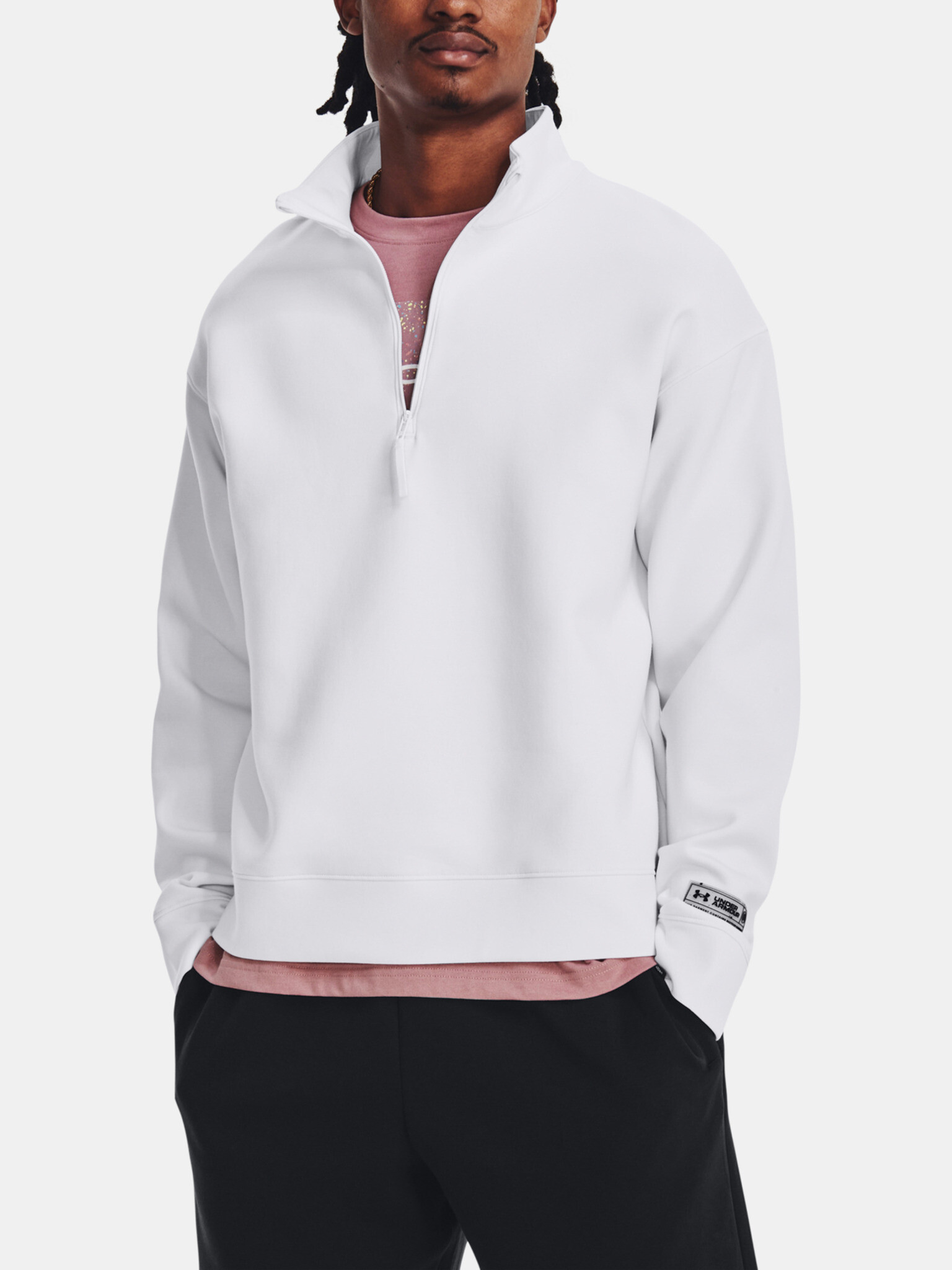 Under Armour UA Summit Knit 1/2 Zip Sweatshirt White - Pepit.gr