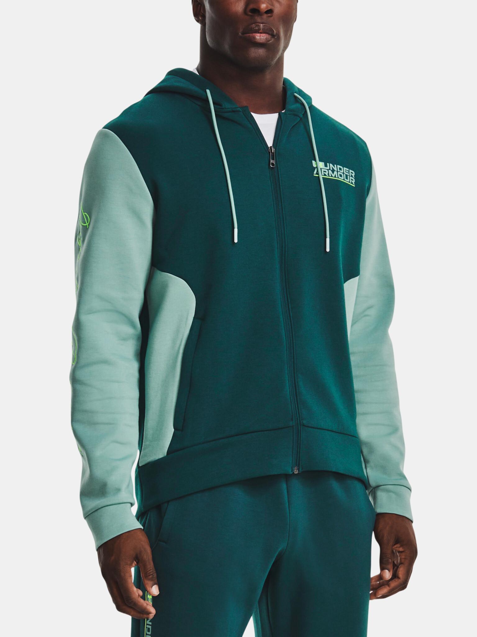 Under Armour UA Summit Knit FZ HD Sweatshirt Green - Pepit.gr