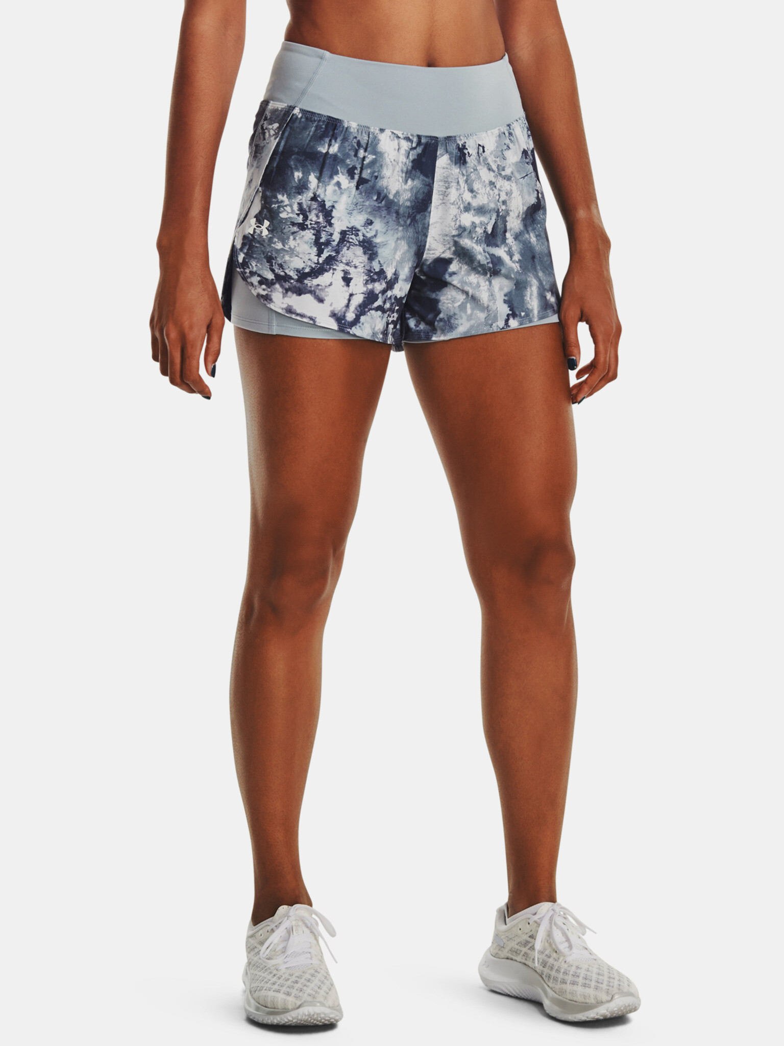 Under Armour UA Train Anywhere 2n1 Print Shorts Blue - Pepit.gr