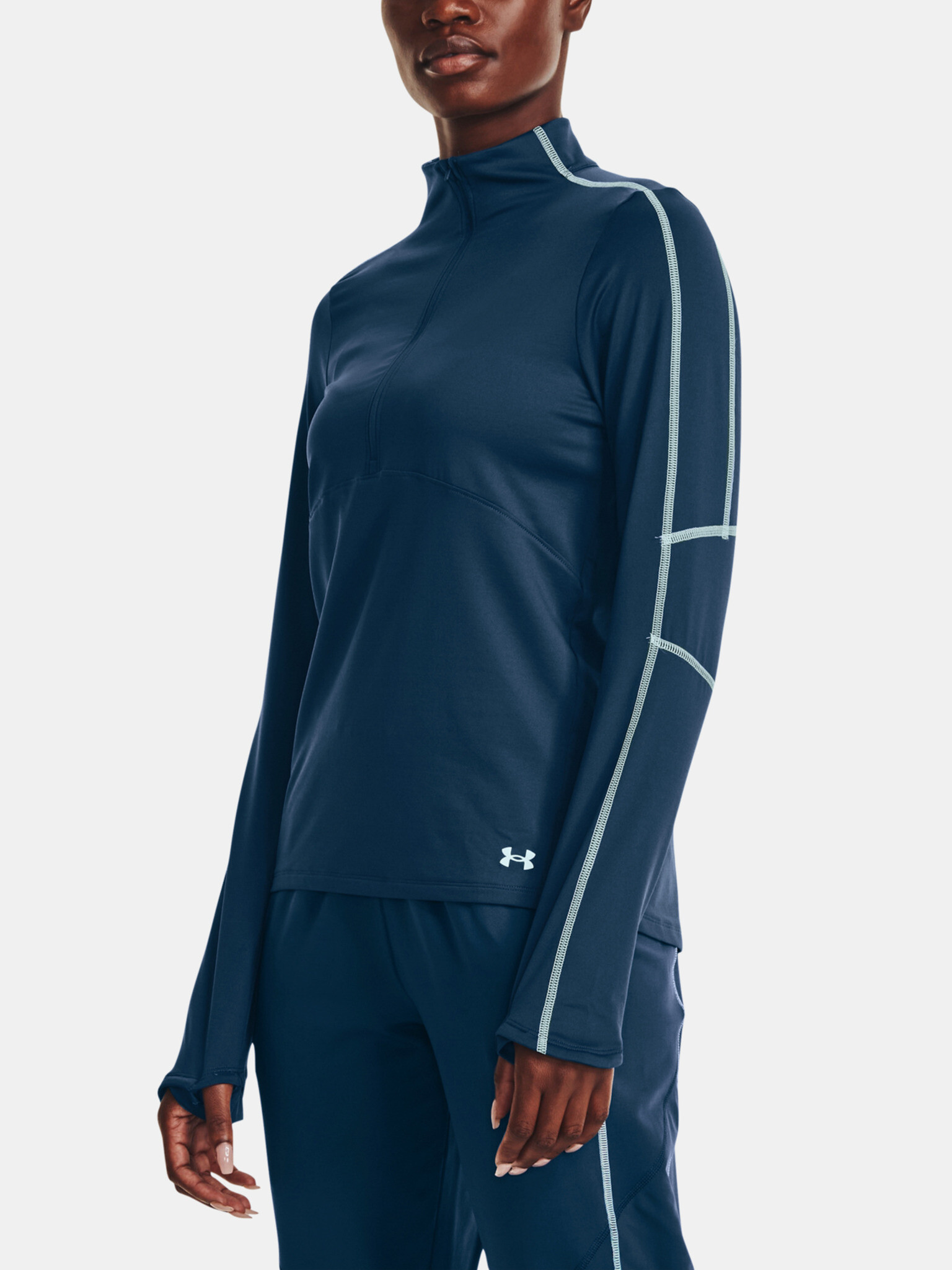 Under Armour UA Train CW 1/2 Zip T-shirt Blue - Pepit.gr