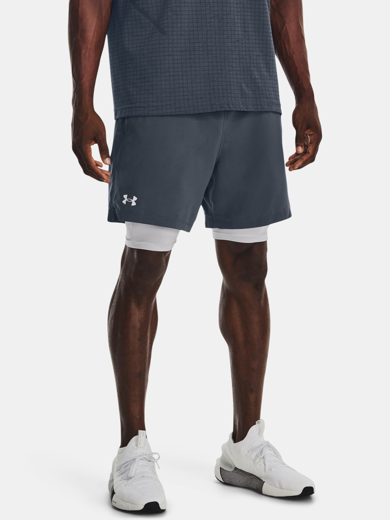 Under Armour UA Vanish Woven 2in1 Short pants Grey - Pepit.gr