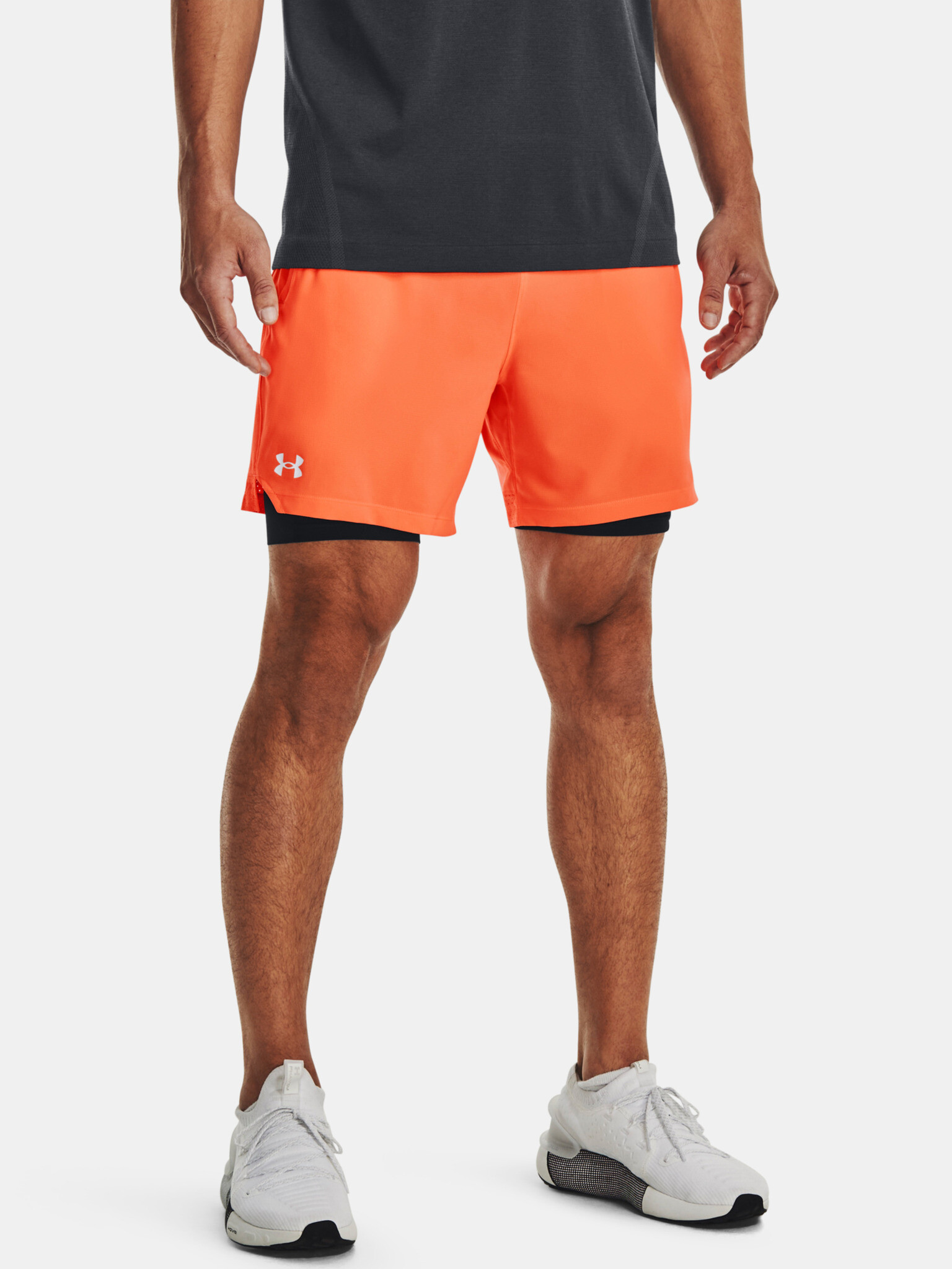 Under Armour UA Vanish Woven 2in1 Short pants Orange - Pepit.gr