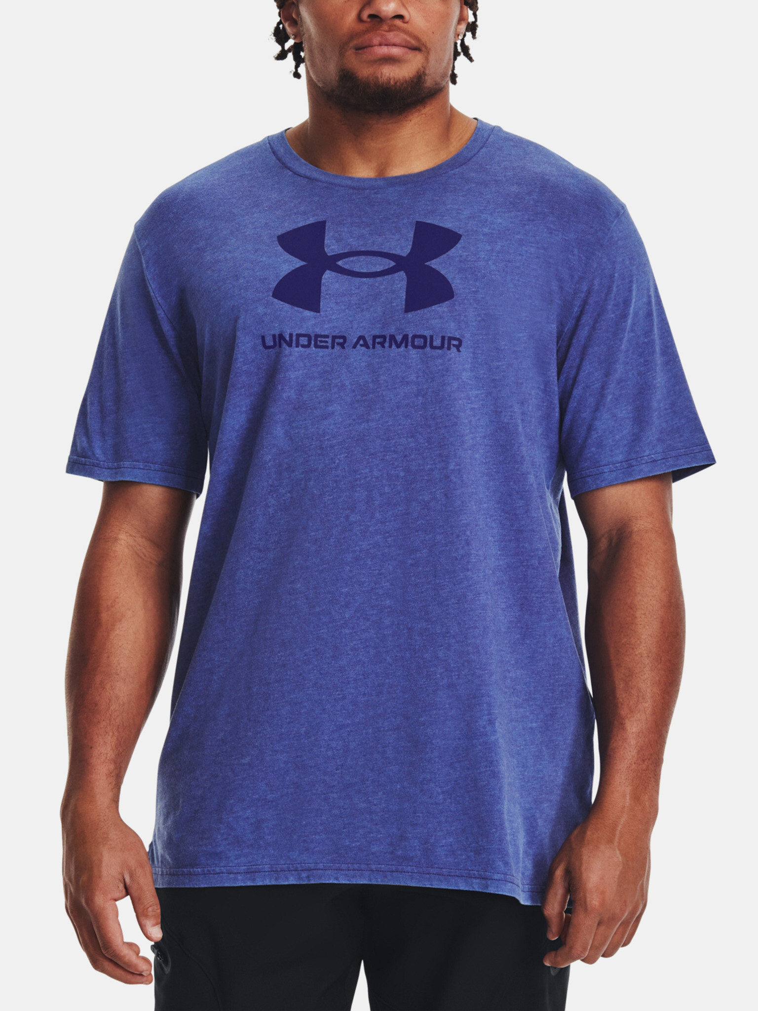 Under Armour UA Wash Tonal Sportstyle SS T-shirt Blue - Pepit.gr