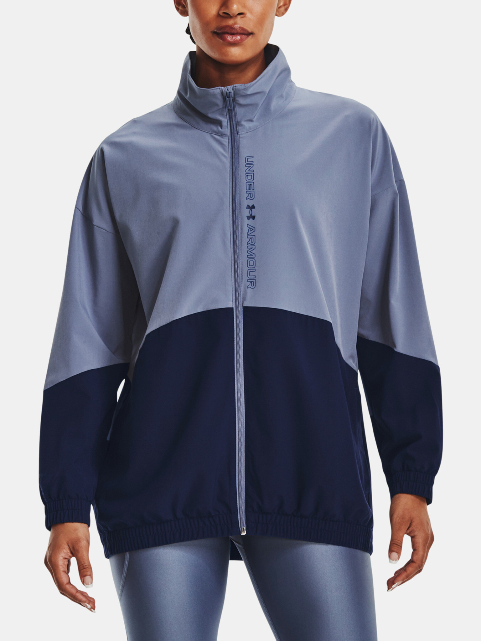 Under Armour Woven FZ Oversized Jacket Violet - Pepit.gr