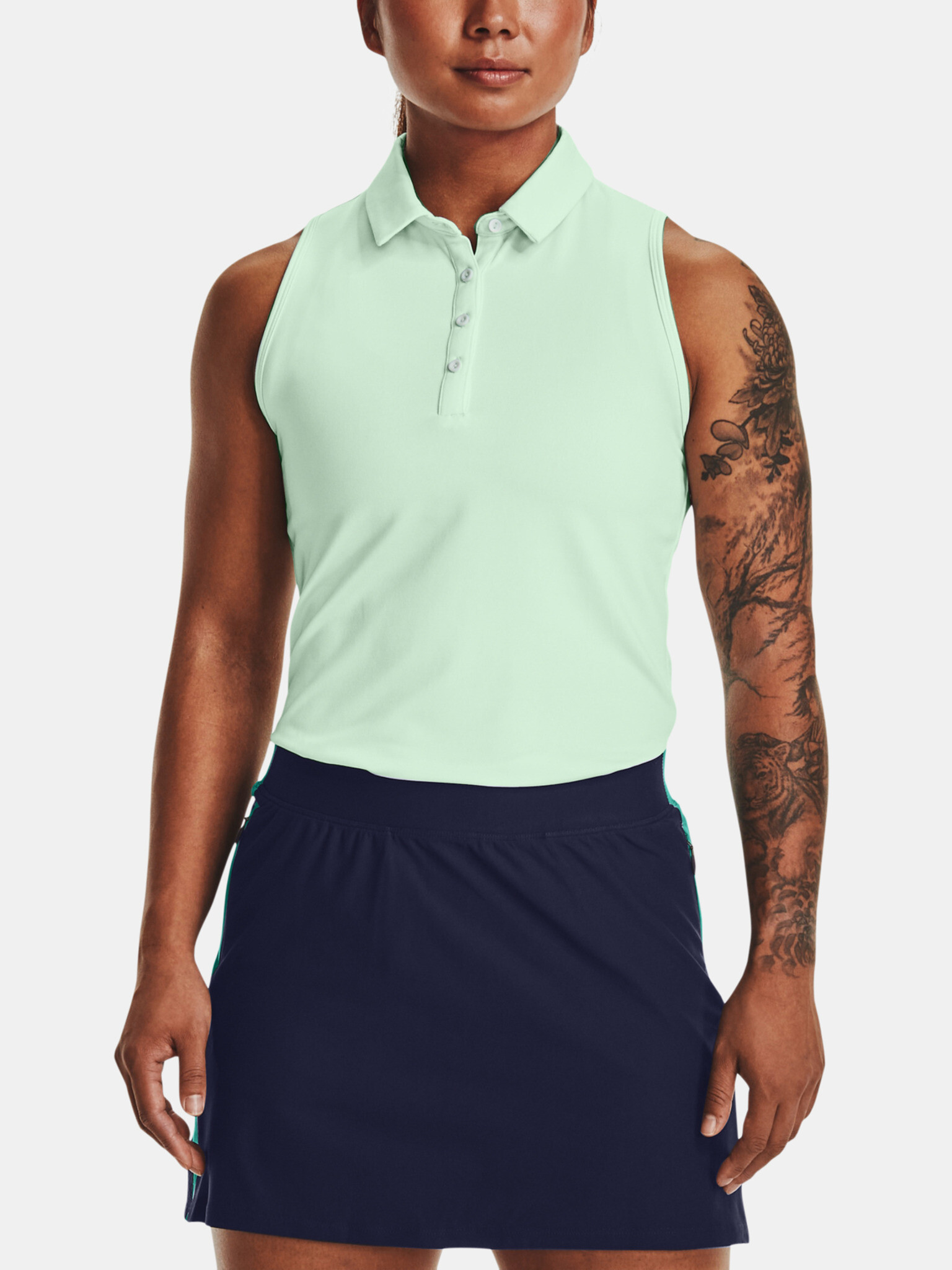 Under Armour Zinger Sleeveless Polo Top Green - Pepit.gr