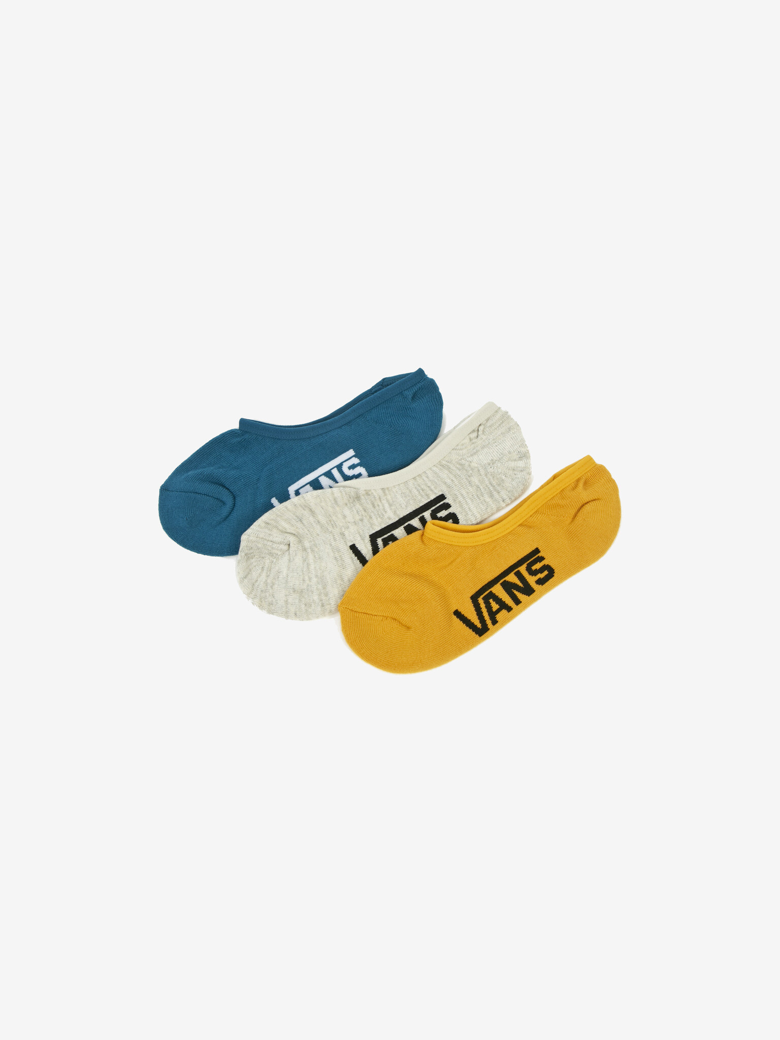 Vans Classic Super No Socks 3 pairs Blue Yellow Grey - Pepit.gr