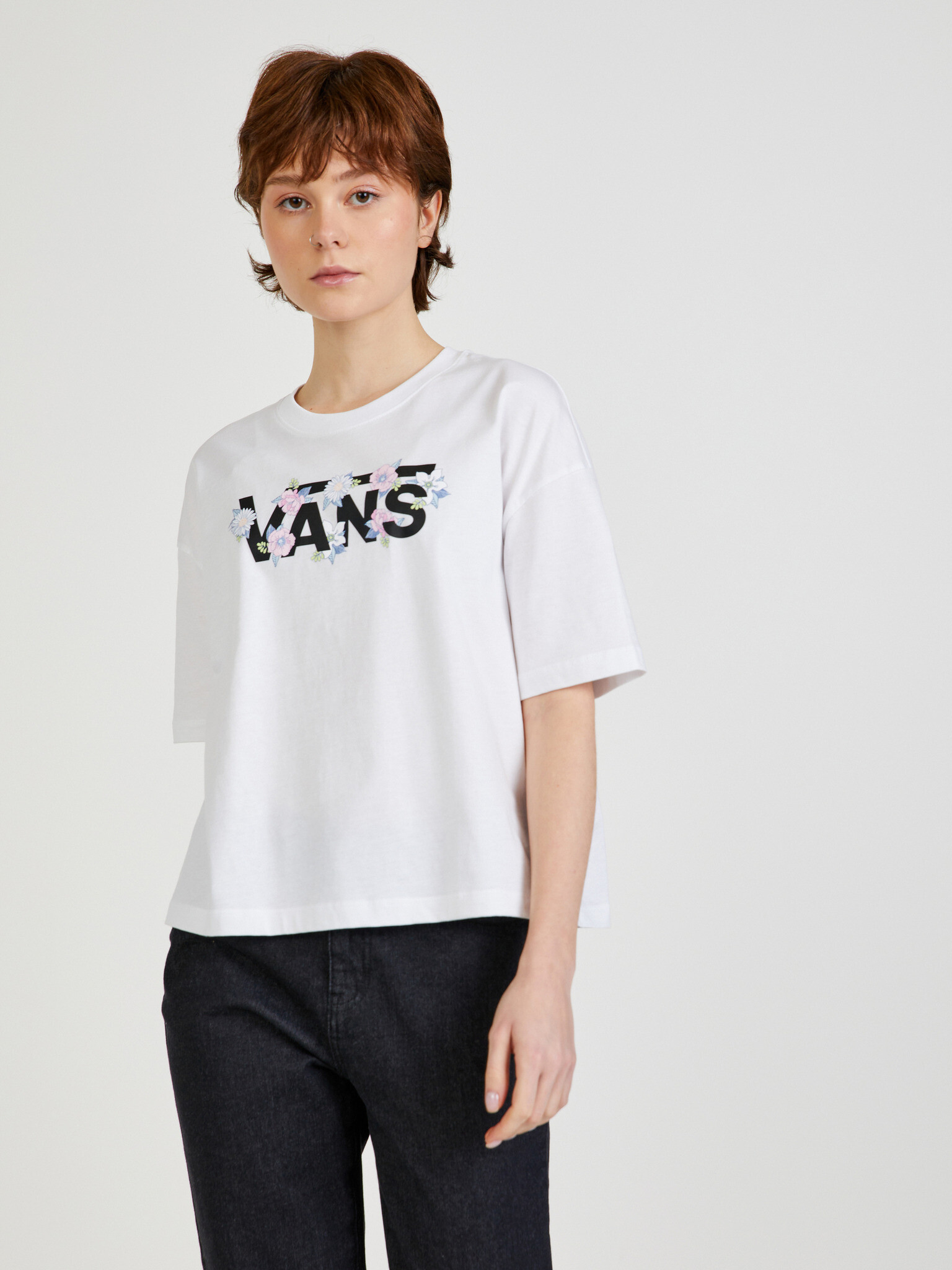 Vans Relaxed Boxy T-shirt White - Pepit.gr