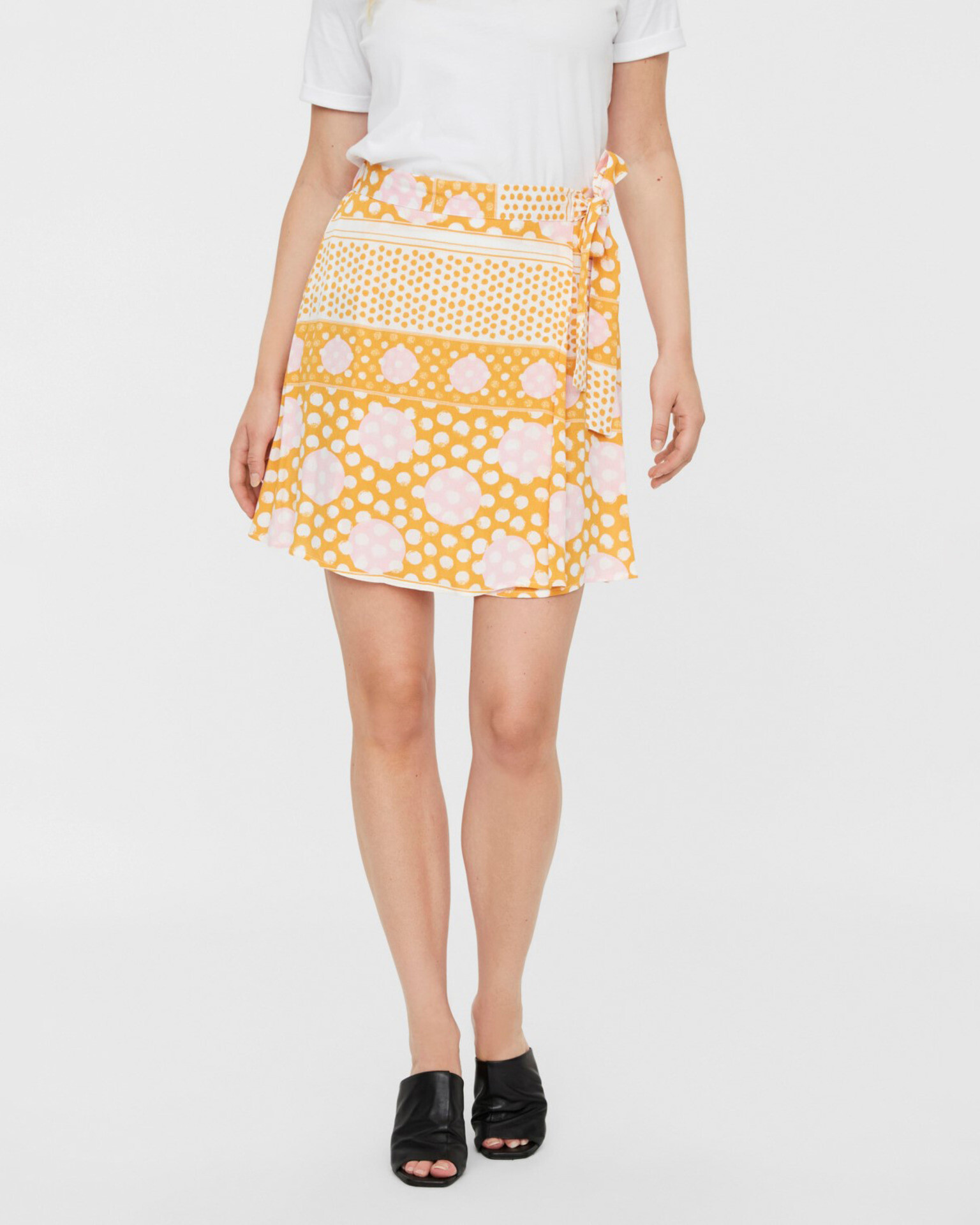 Vero Moda Anna Skirt Yellow Orange - Pepit.gr