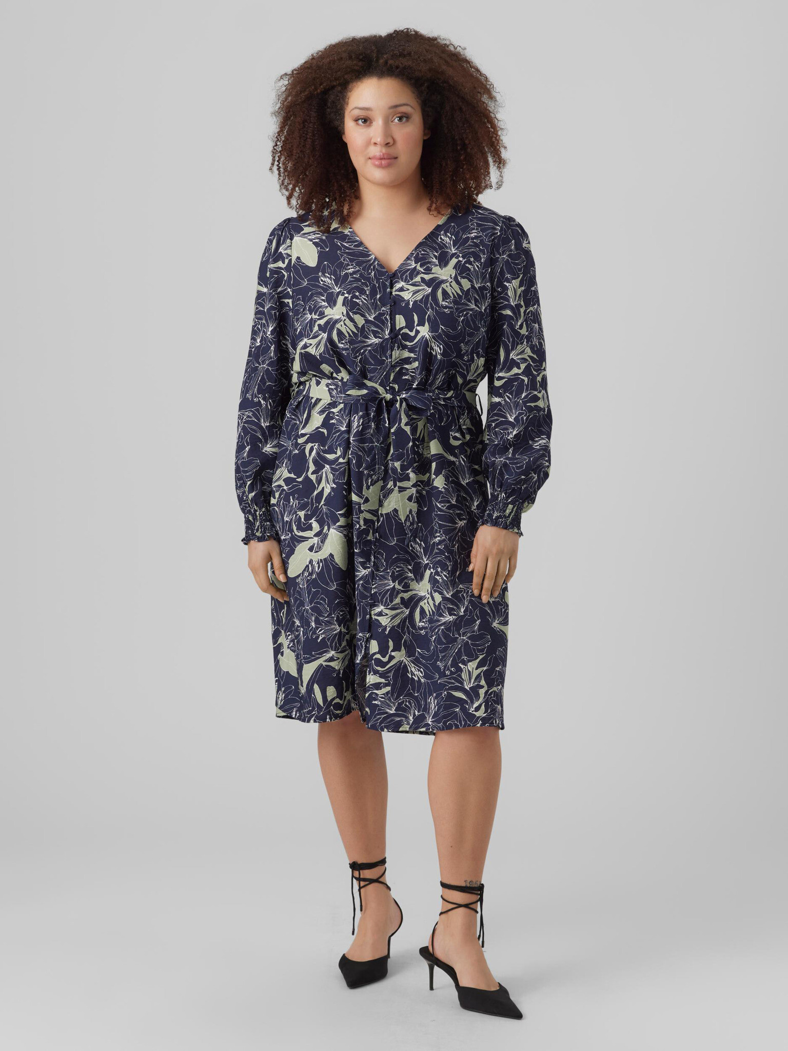 Vero Moda Curve Dresses Blue - Pepit.gr