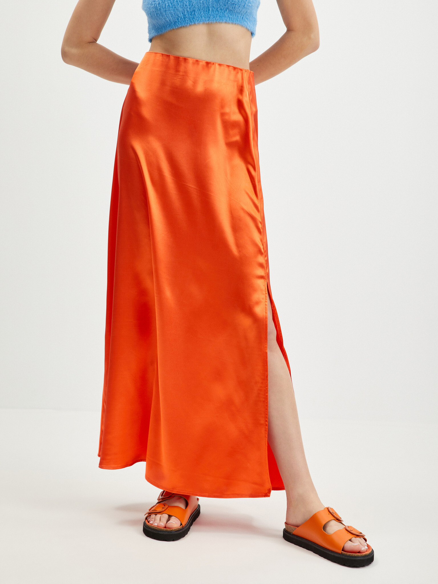 Vila Ella Skirt Orange - Pepit.gr