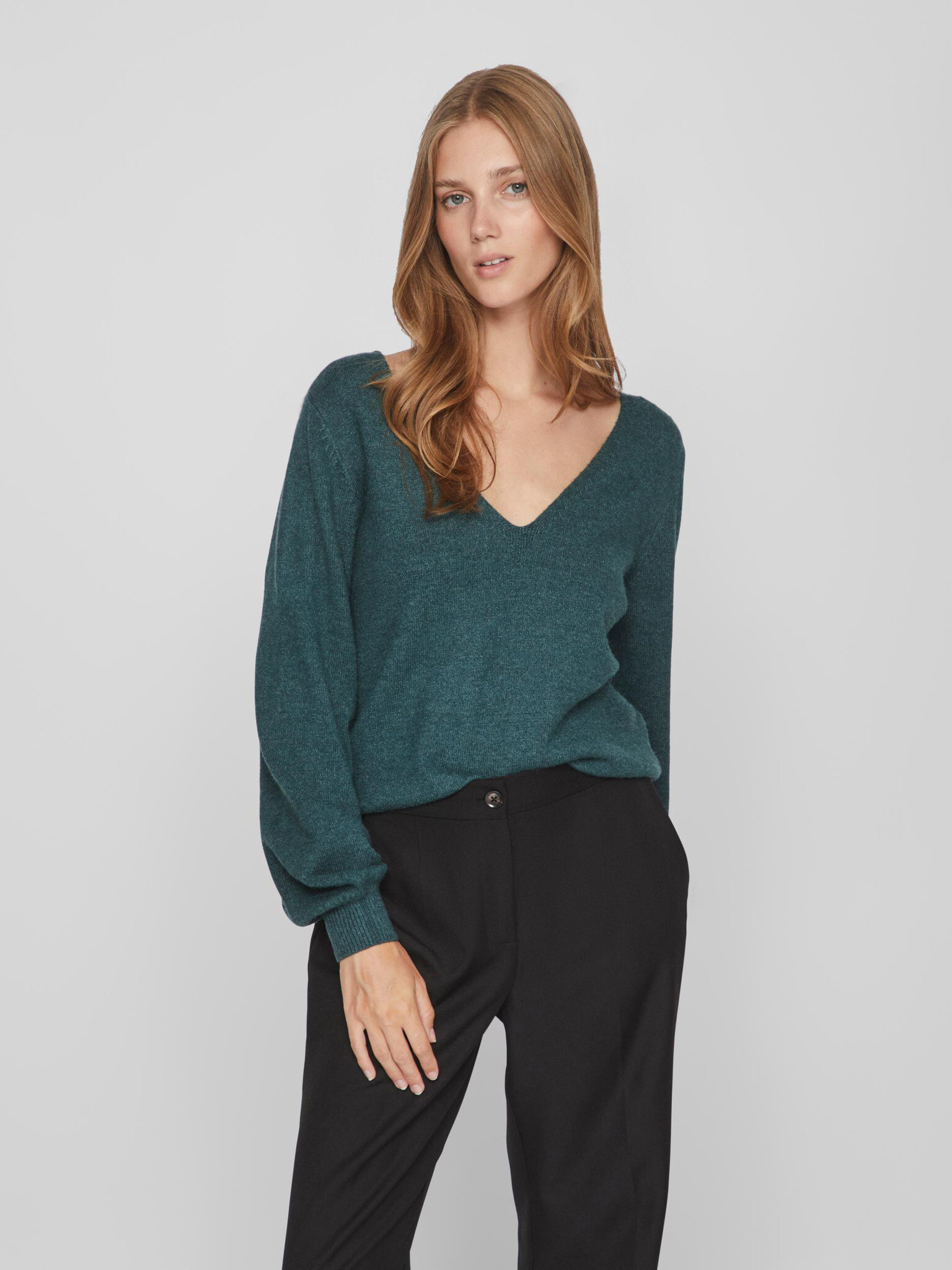 Vila Ril Sweater Green - Pepit.gr