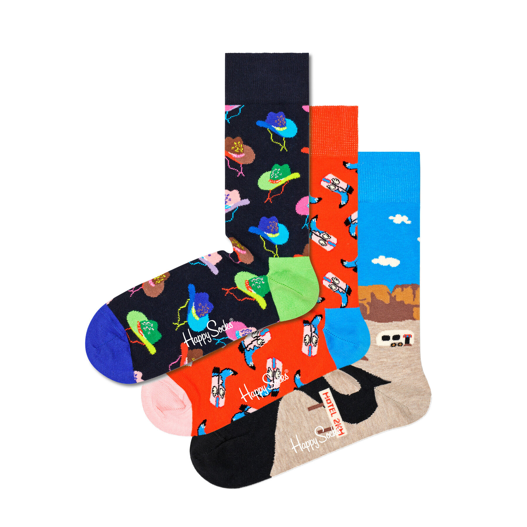 Happy Socks Σετ 3 ζευγάρια ψηλές κάλτσες unisex - Pepit.gr