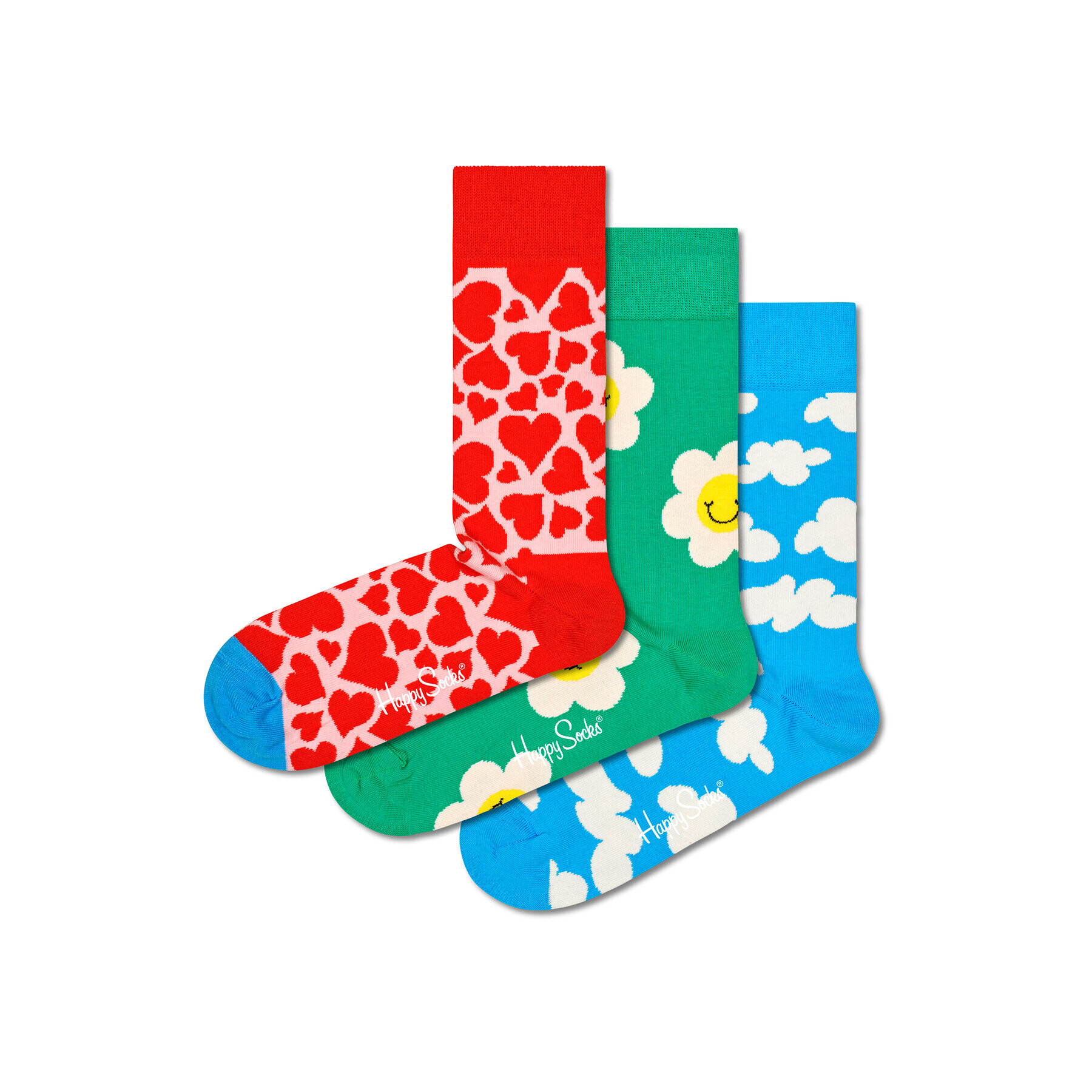 Happy Socks Σετ 3 ζευγάρια ψηλές κάλτσες unisex - Pepit.gr