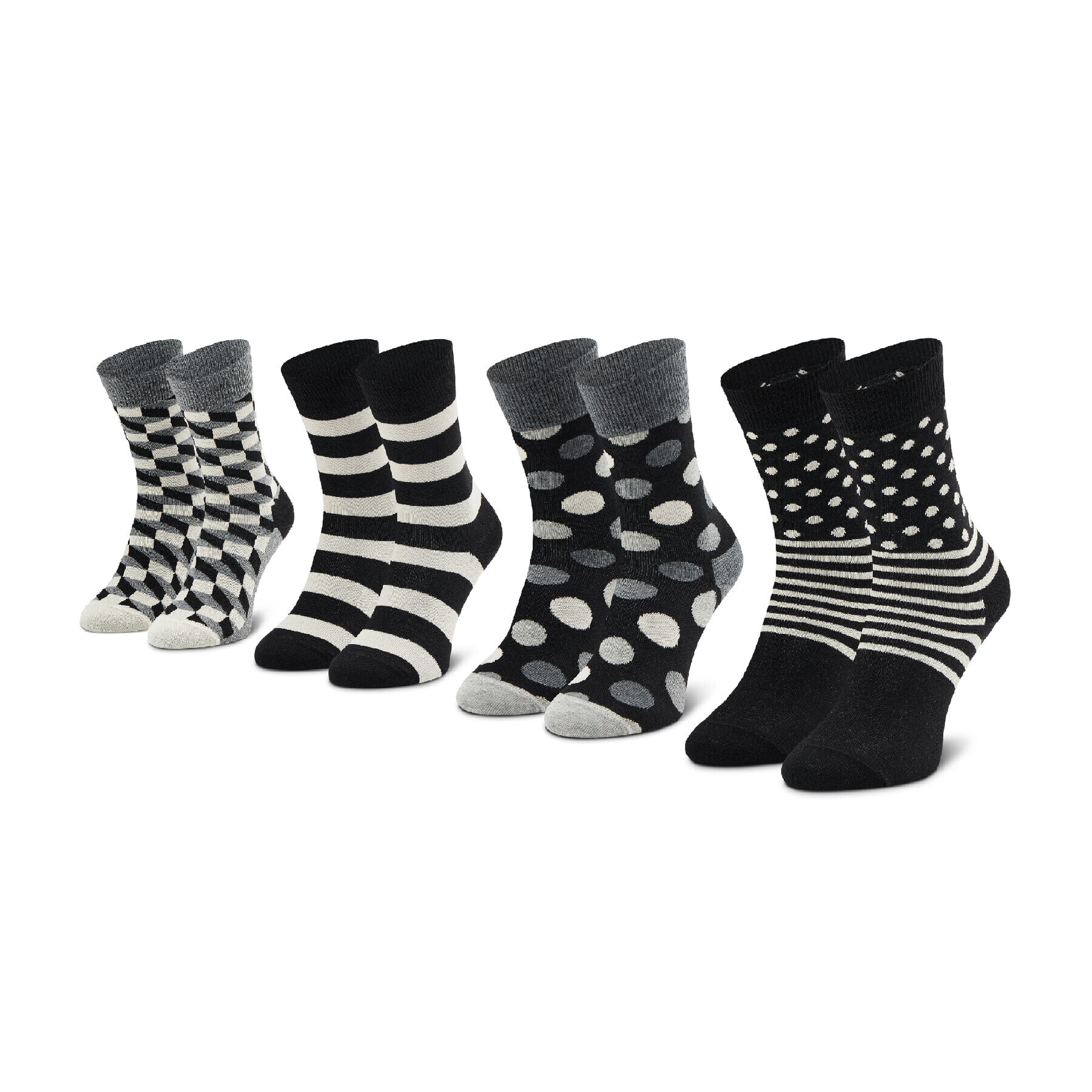 Happy Socks Σετ 4 ζευγάρια ψηλές κάλτσες unisex - Pepit.gr