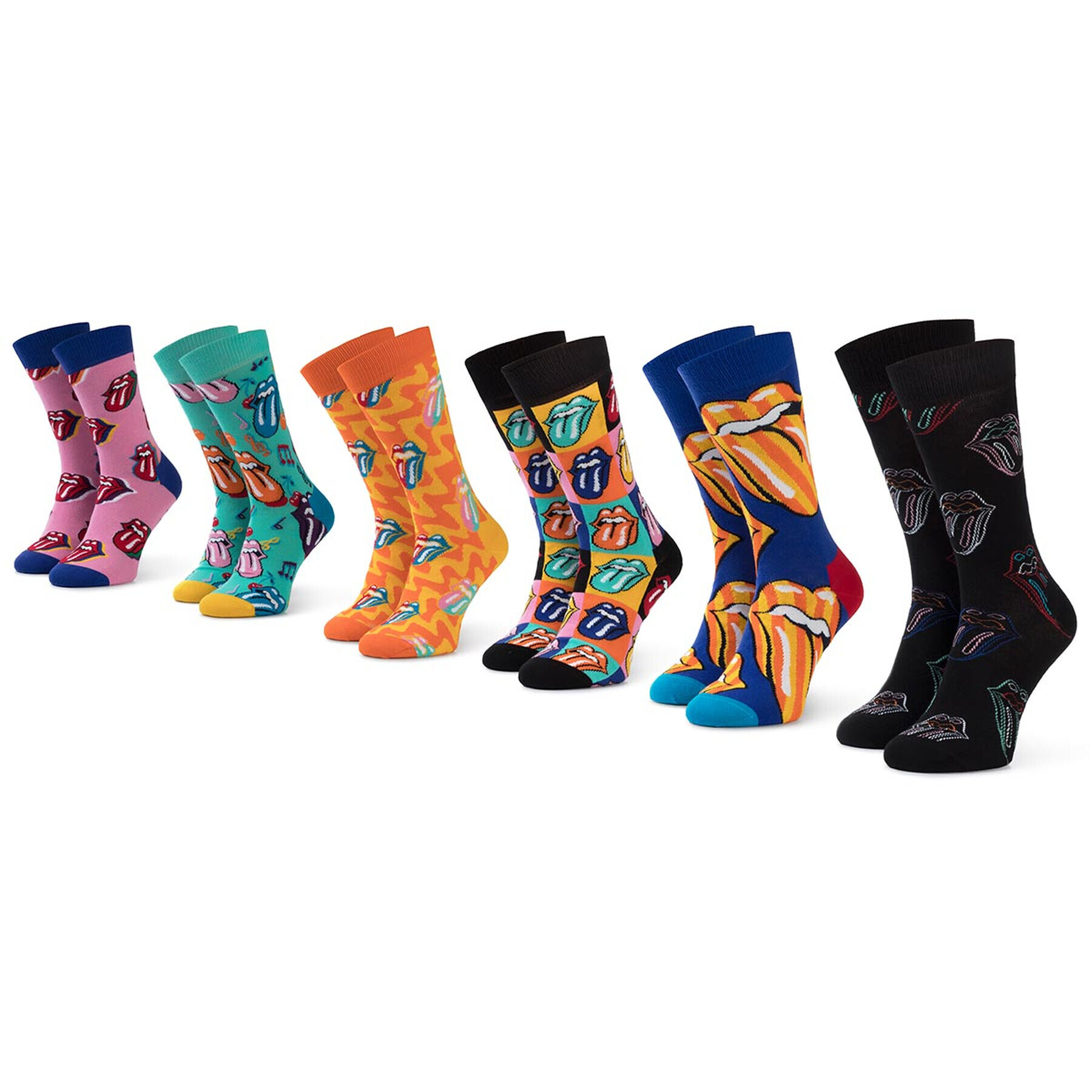 Happy Socks Σετ 6 ζευγάρια ψηλές κάλτσες unisex - Pepit.gr